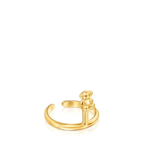 Two-tone Ring set with bear motif and logo Claws 
