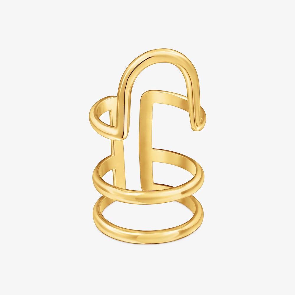 Pack Claws ring con ba&ntilde;o de oro 18 kt sobre plata doble garra y logo