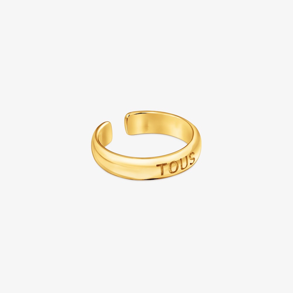 Pack Claws ring con ba&ntilde;o de oro 18 kt sobre plata doble garra y logo