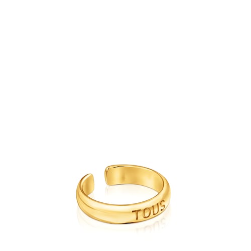 Ring set with 18kt gold plating over silver, double claw and logo Claws