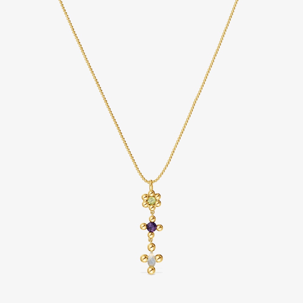 Kr&aacute;tky N&aacute;hrdeln&iacute;k s&nbsp;18&nbsp;kt pozl&aacute;ten&iacute;m na striebre s&nbsp;drahokamami Sugar Party