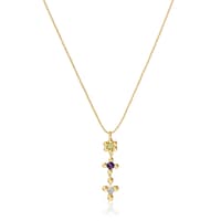 Short 18 kt gold-plated silver Necklace with gemstones Sugar Party
