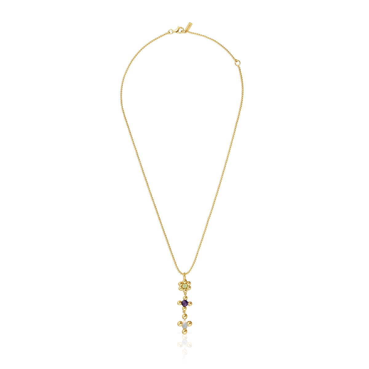 Short 18 kt gold-plated silver Necklace with gemstones Sugar Party