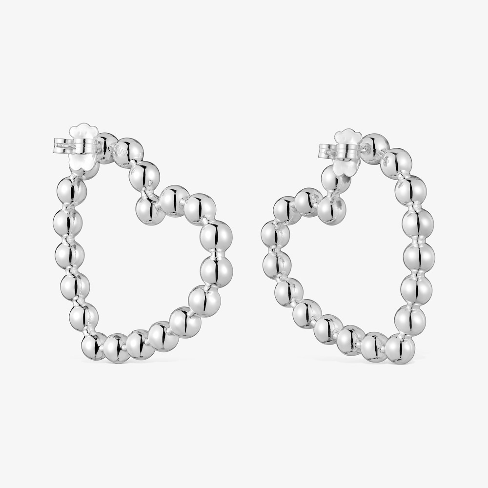 Pendientes cortos de plata coraz&oacute;n Sugar Party