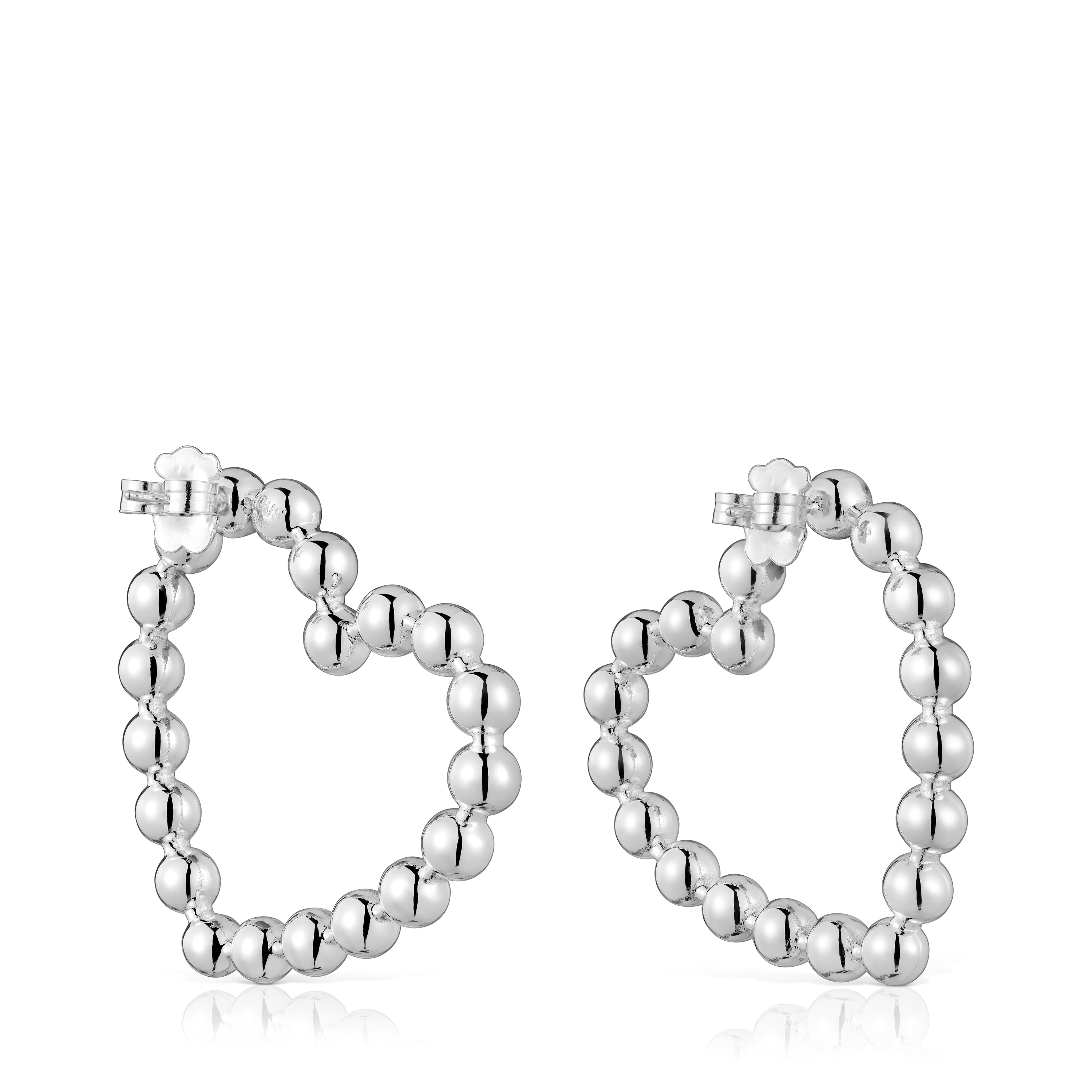 Short silver heart Earrings Sugar Party