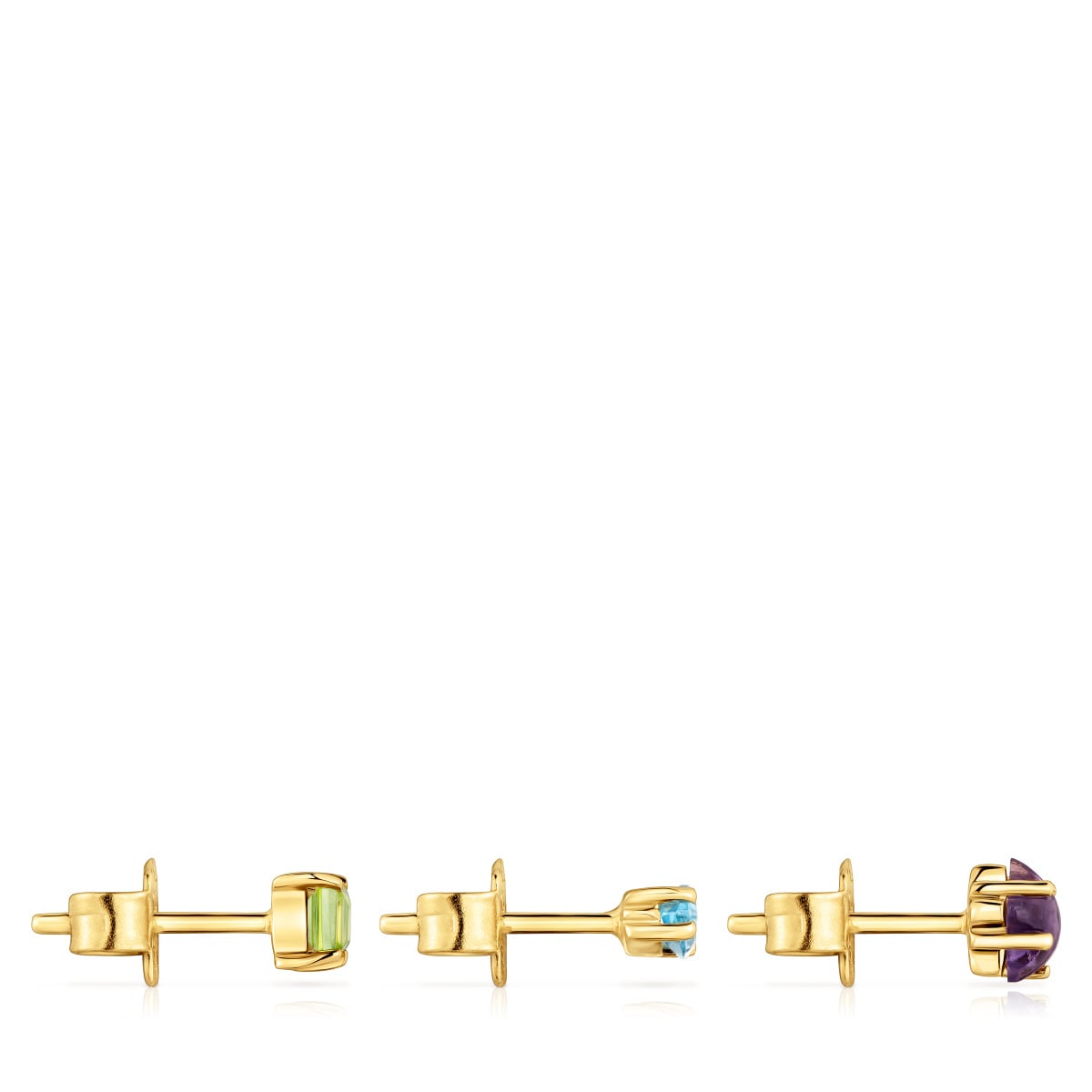 Pack of small Earrings with 18kt gold plating over silver and gemstones Sugar Party