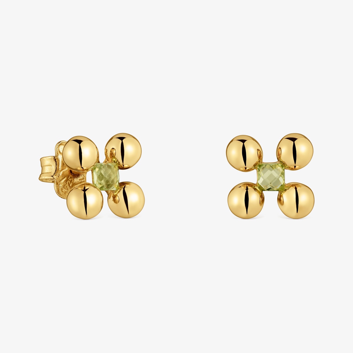 Tous - Pendientes Cortos Con Baño De Oro 18 Kt Sobre Plata Y Peridoto Sugar Party - Verde