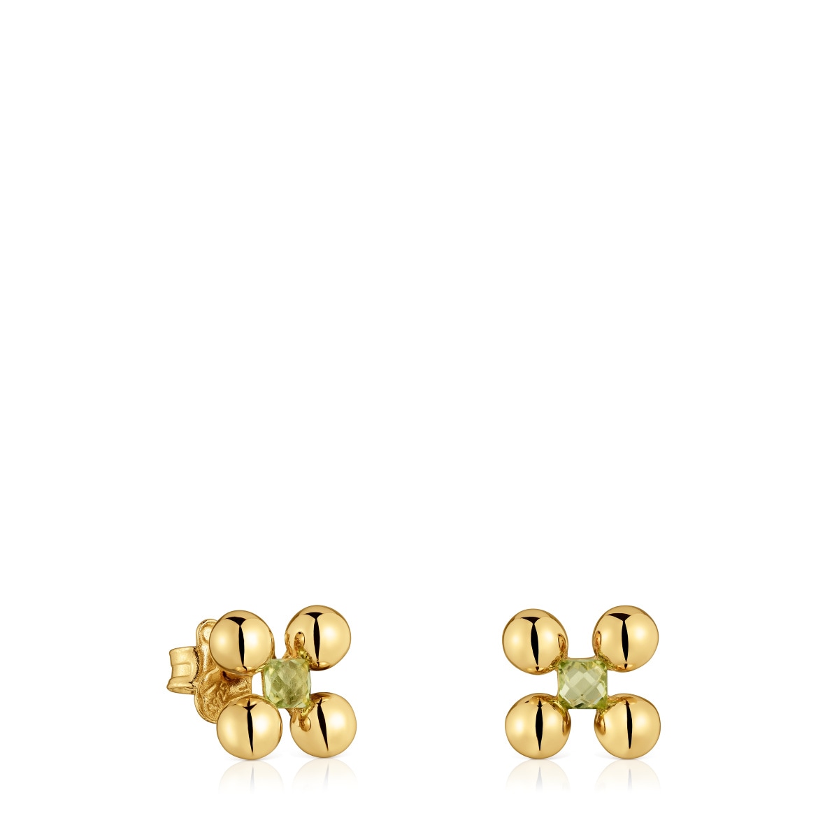 Tous - Pendientes Cortos Con Baño De Oro 18 Kt Sobre Plata Y Peridoto Sugar Party - Dorado