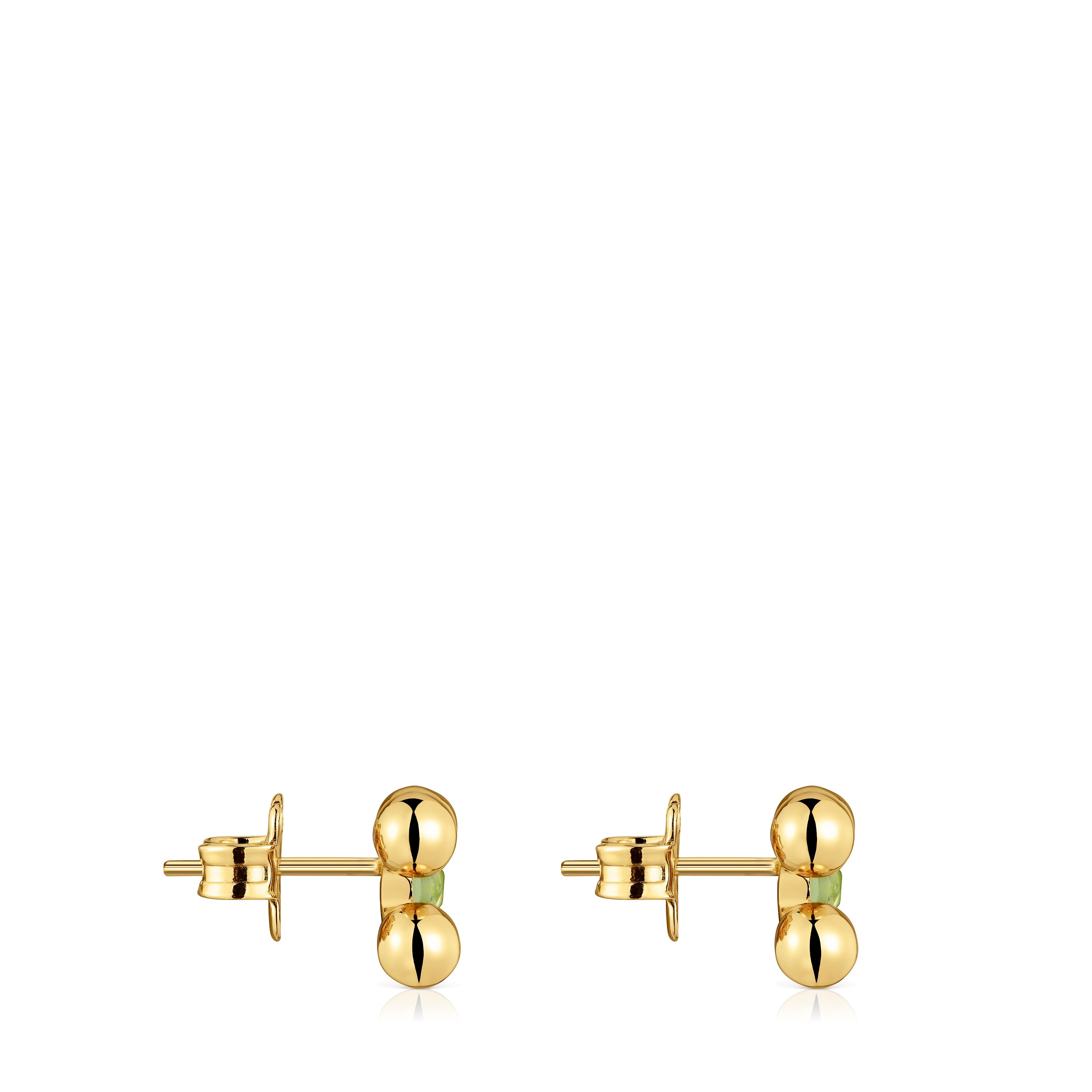 Short Earrings with 18kt gold plating over silver and peridot Sugar Party