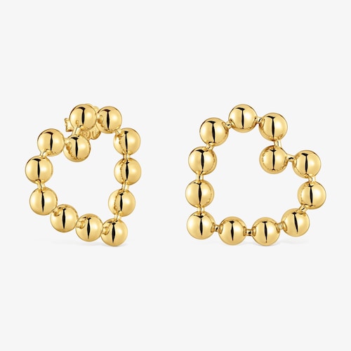 Short heart Earrings with 18K gold vermeil Sugar Party