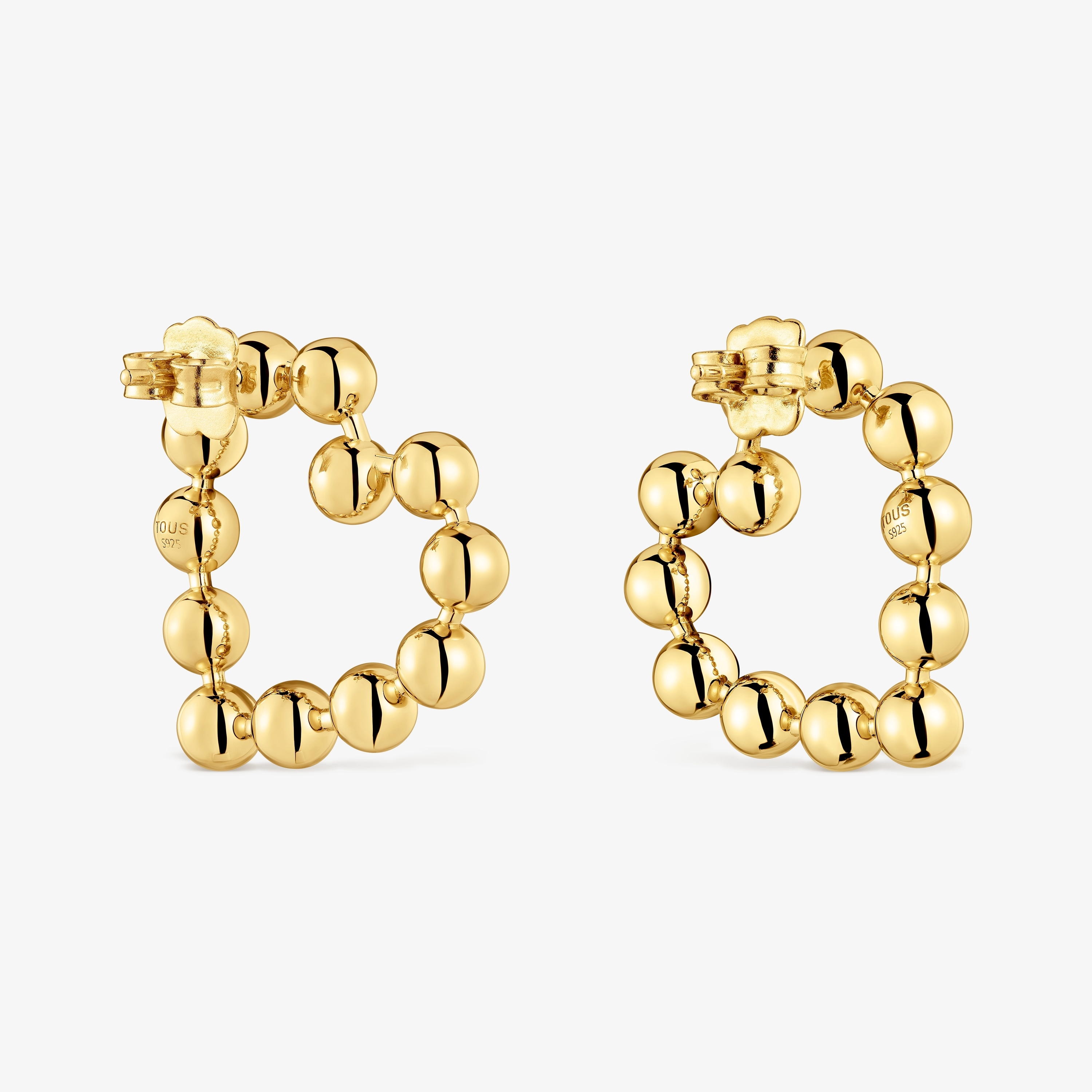Short heart Earrings with 18K gold vermeil Sugar Party