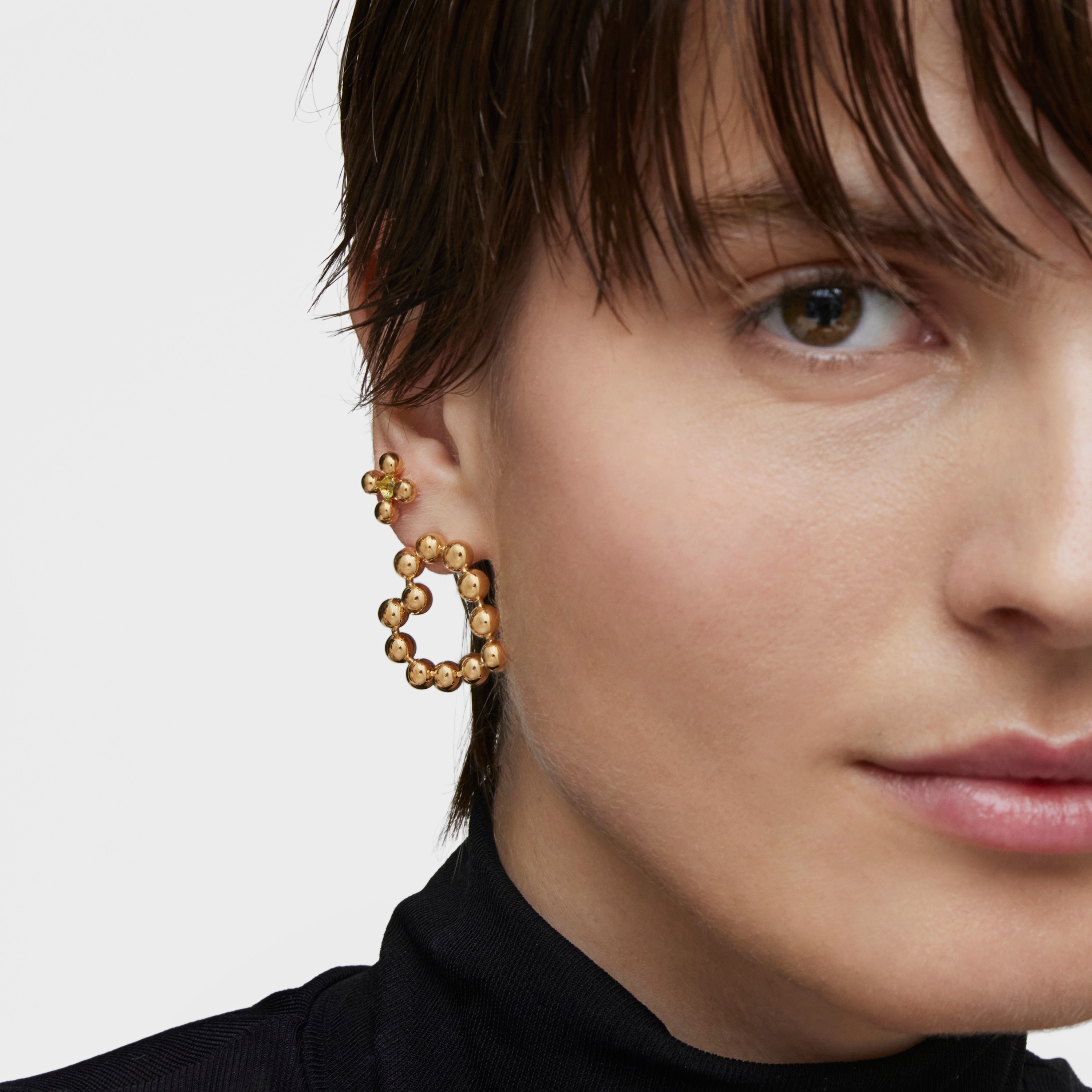 Short heart Earrings with 18K gold vermeil Sugar Party