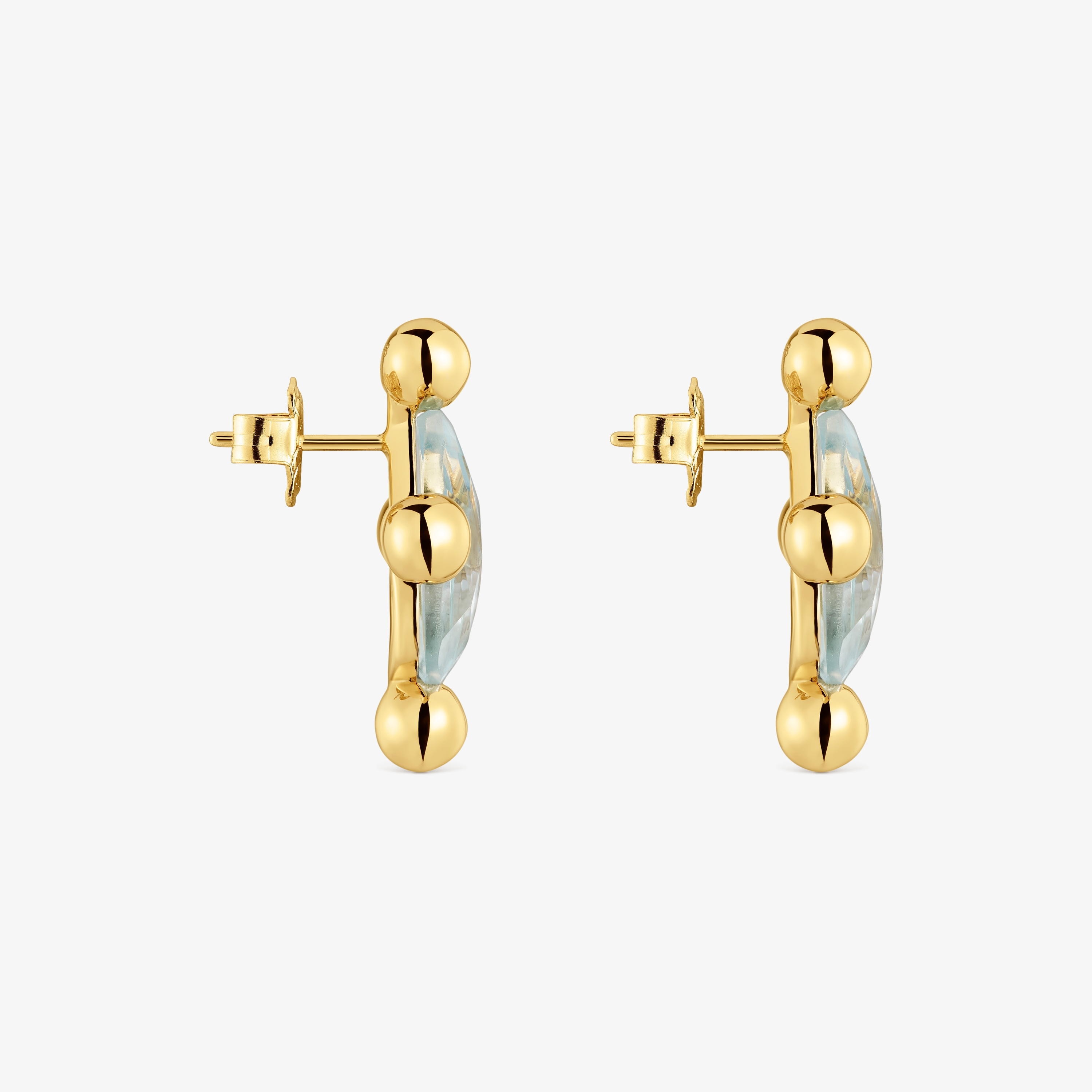 Short heart Earrings with 18K gold vermeil and topaz Sugar Party