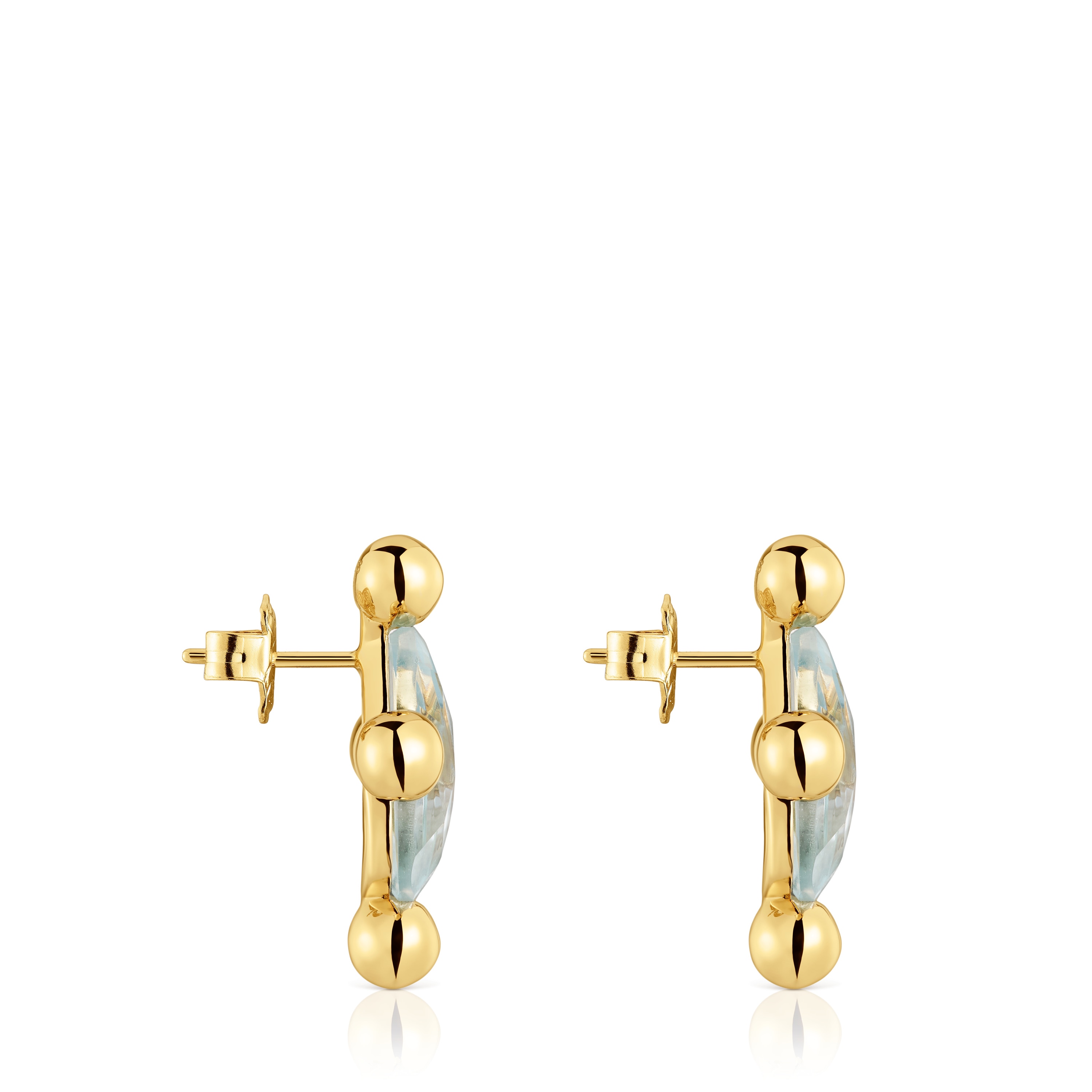 Short heart Earrings with 18kt gold plating over silver and topaz Sugar Party