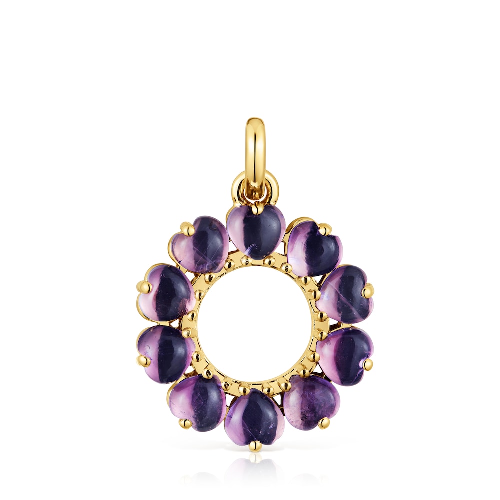 Small Pendant with 18kt gold plating over silver and amethyst Sugar Party