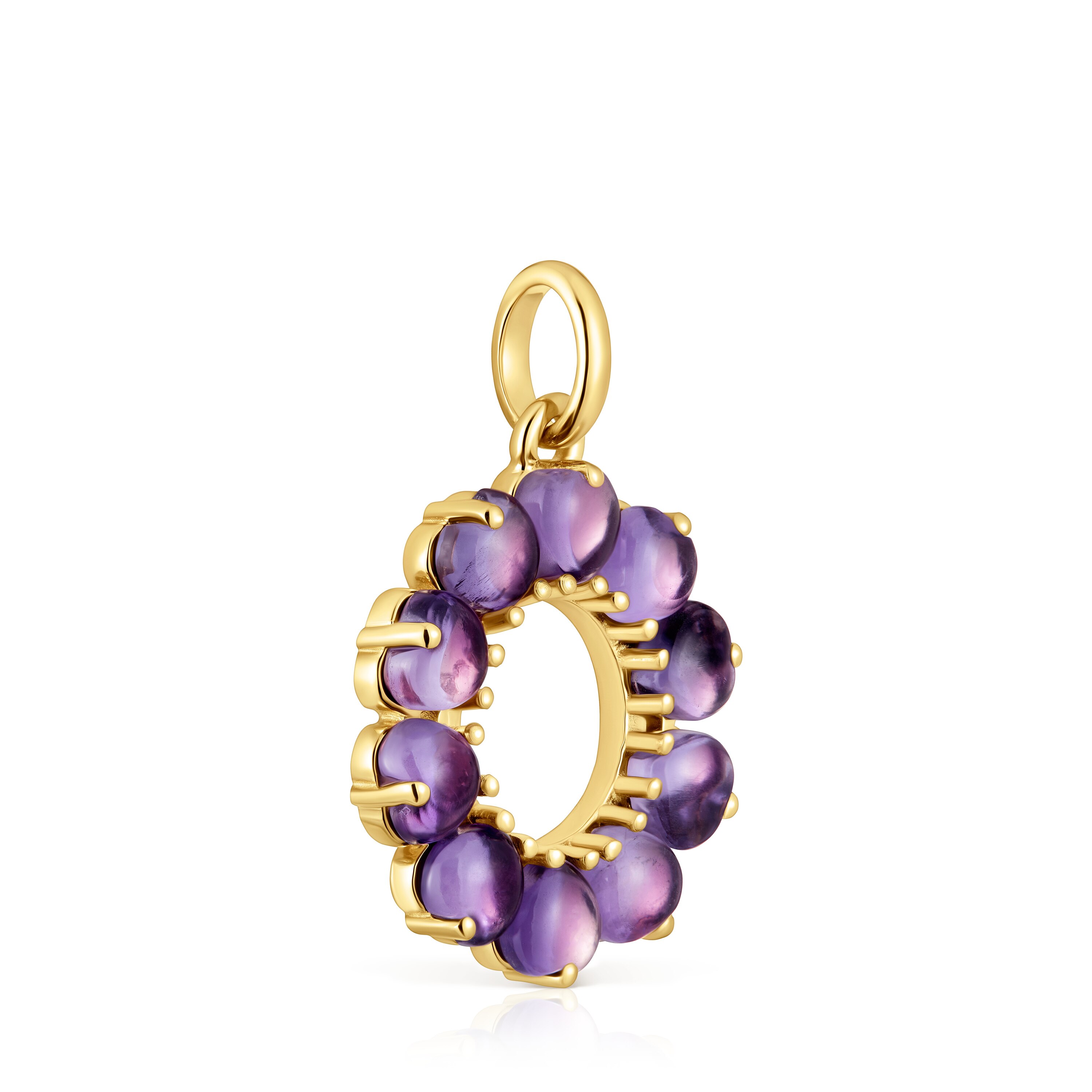 Small Pendant with 18kt gold plating over silver and amethyst Sugar Party