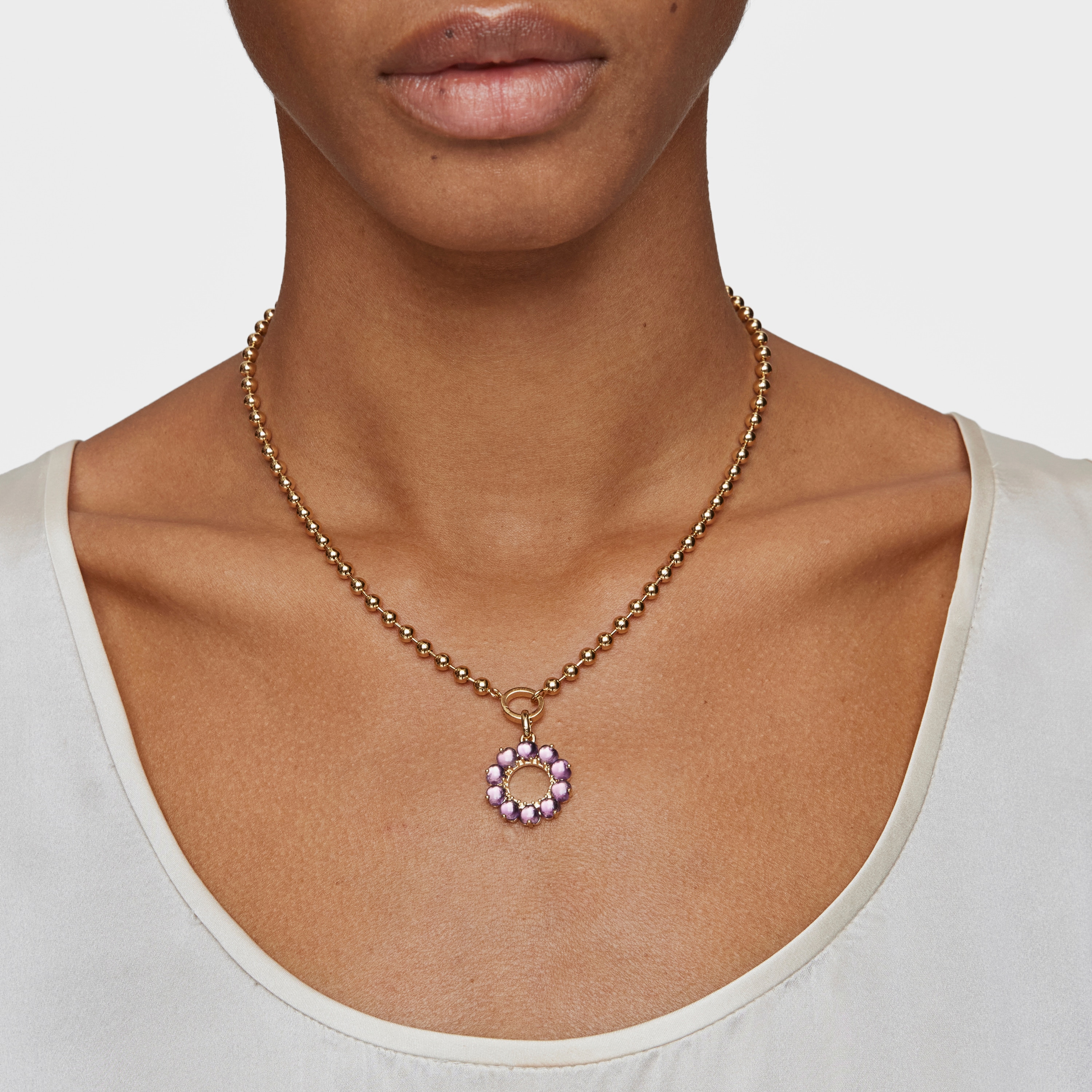 Small Pendant with 18K gold vermeil and amethyst Sugar Party