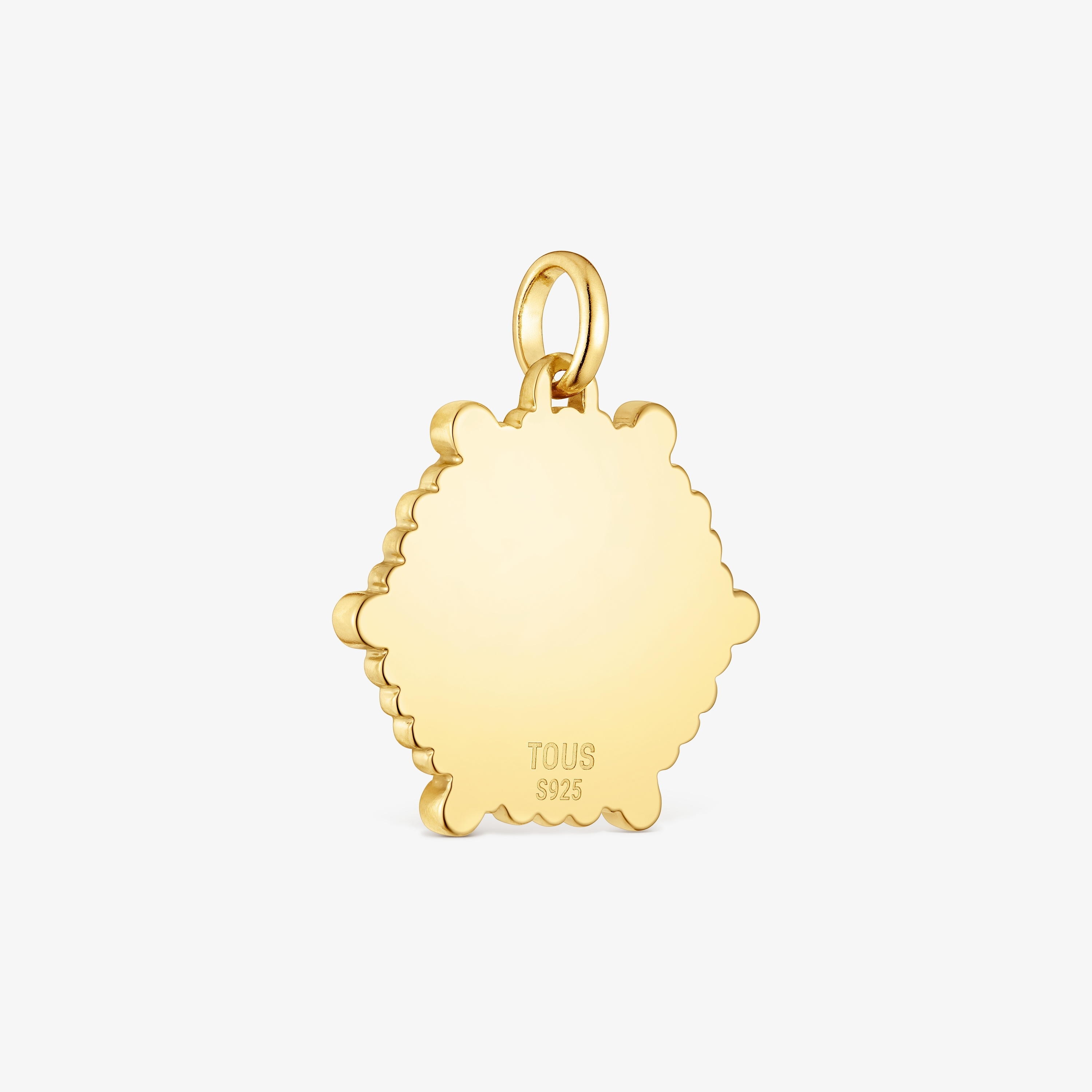 Medium 18K gold vermeil bear Pendant with gemstones Sugar Party