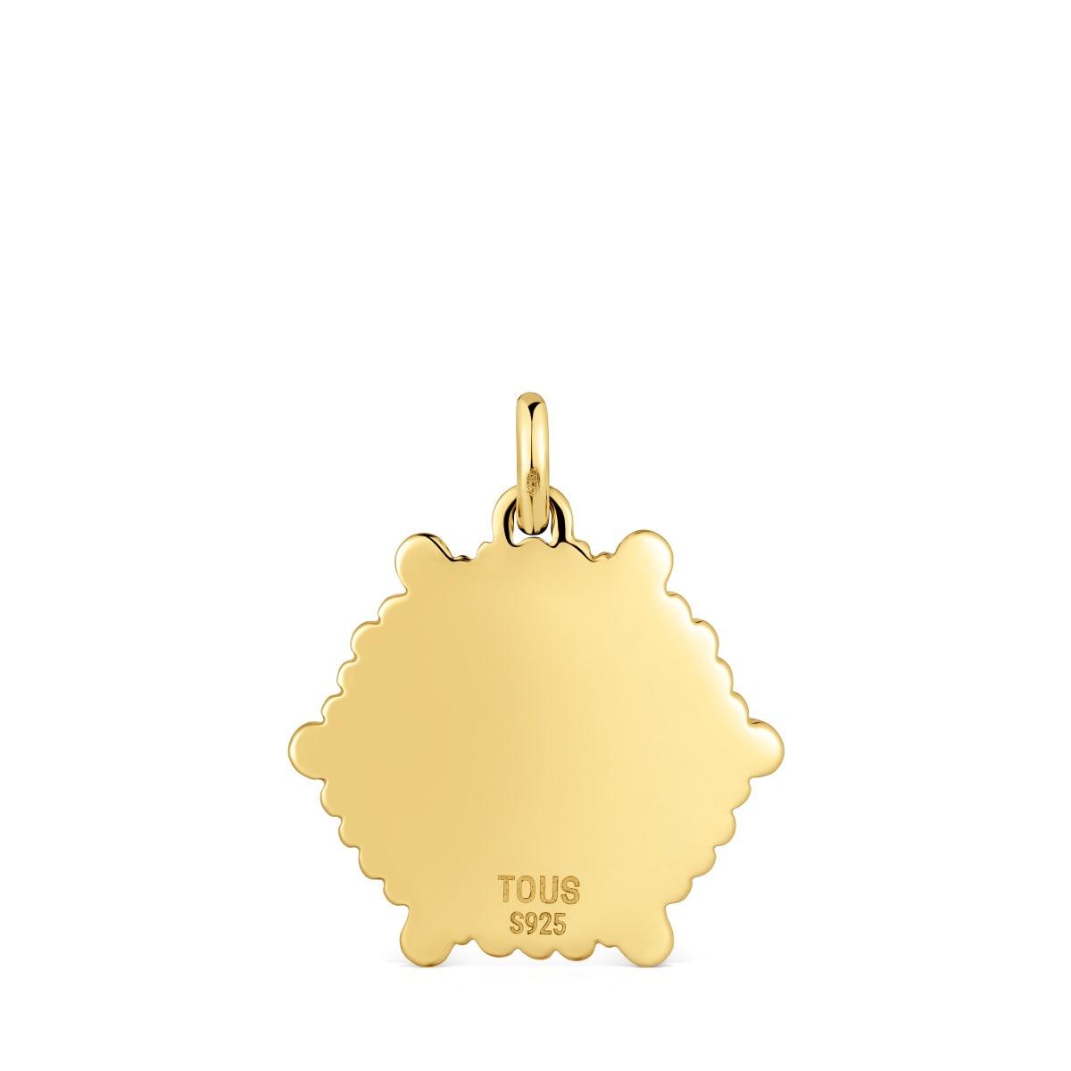 Medium 18kt gold-plated silver bear Pendant with gemstones Sugar Party