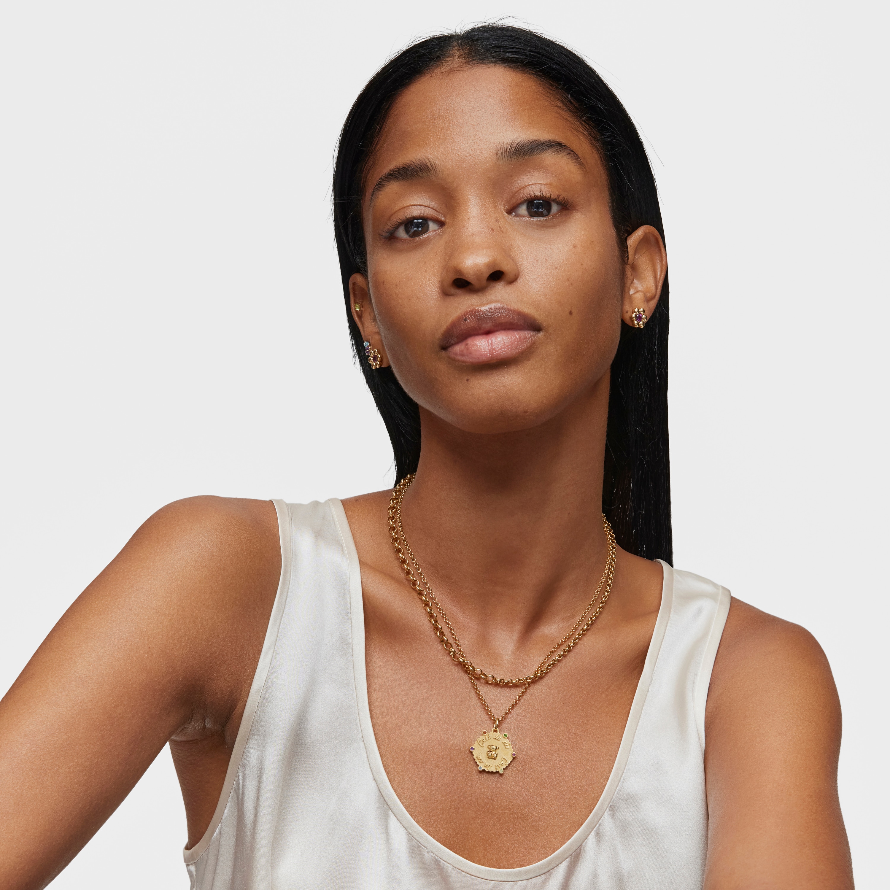 Medium 18K gold vermeil bear Pendant with gemstones Sugar Party