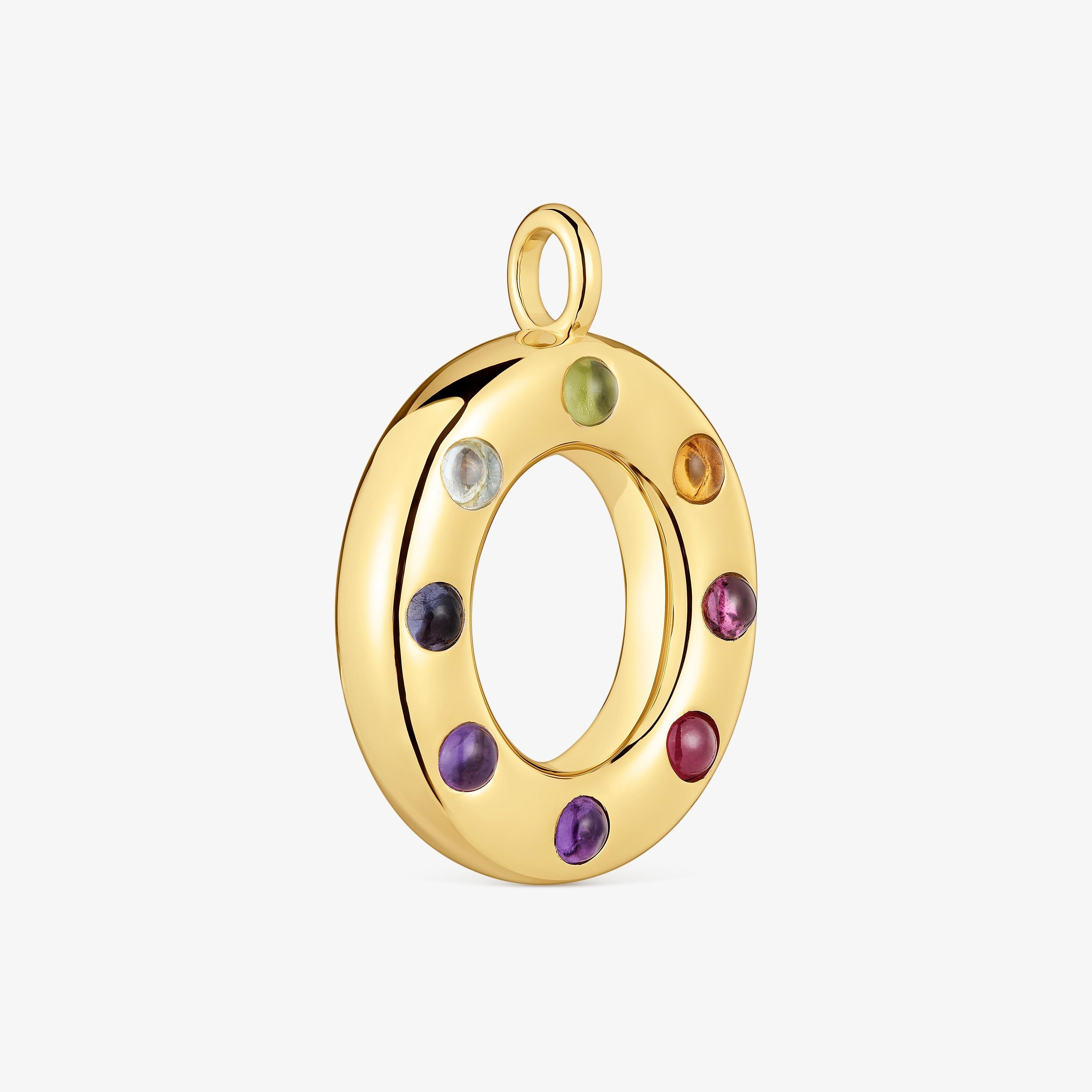 Medium Pendant with 18K gold vermeil and gemstones Sugar Party