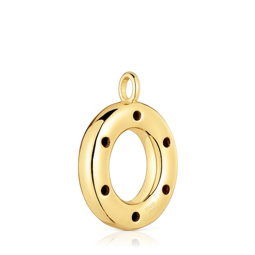 Medium Pendant with 18kt gold plating over silver and gemstones Sugar Party