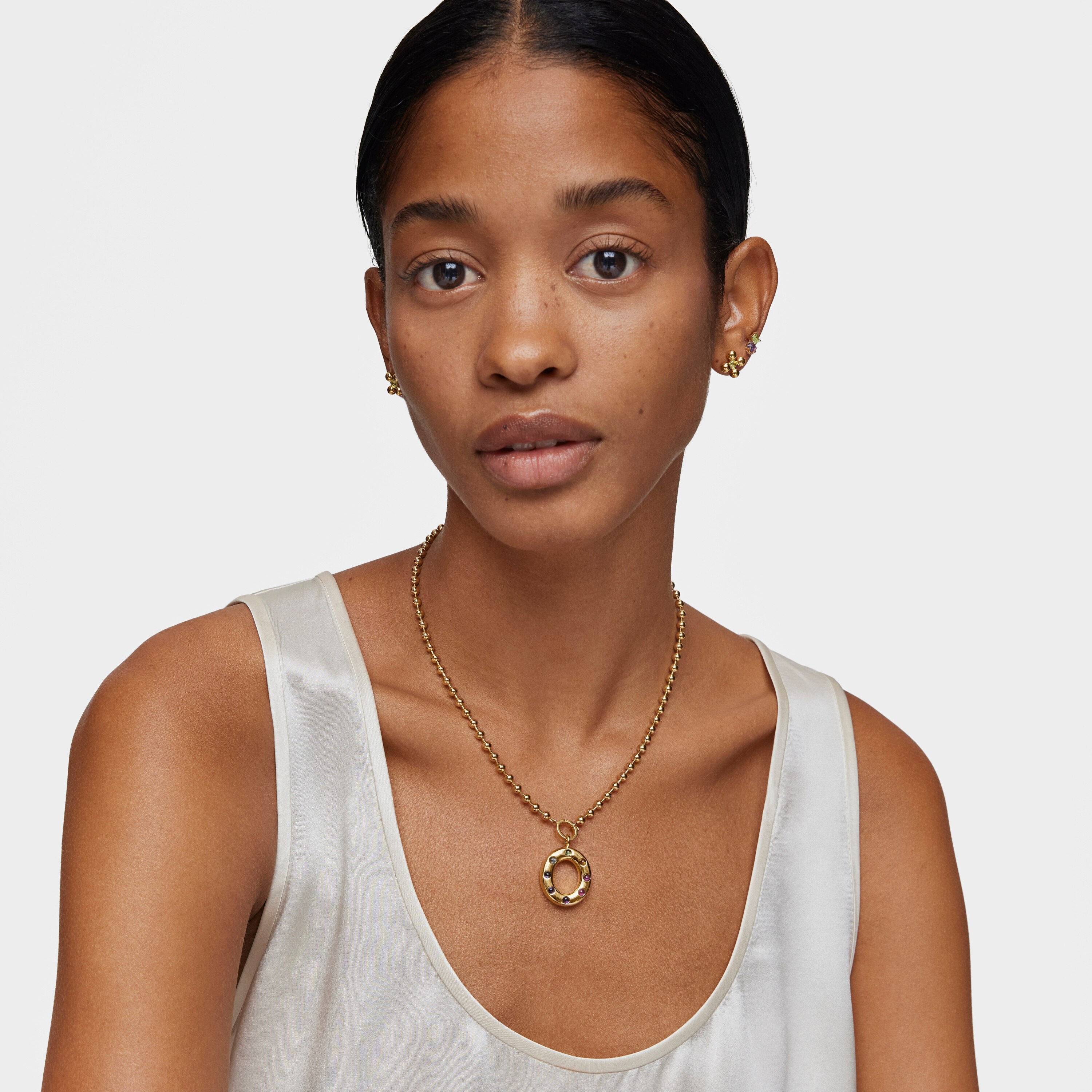 Medium Pendant with 18K gold vermeil and gemstones Sugar Party