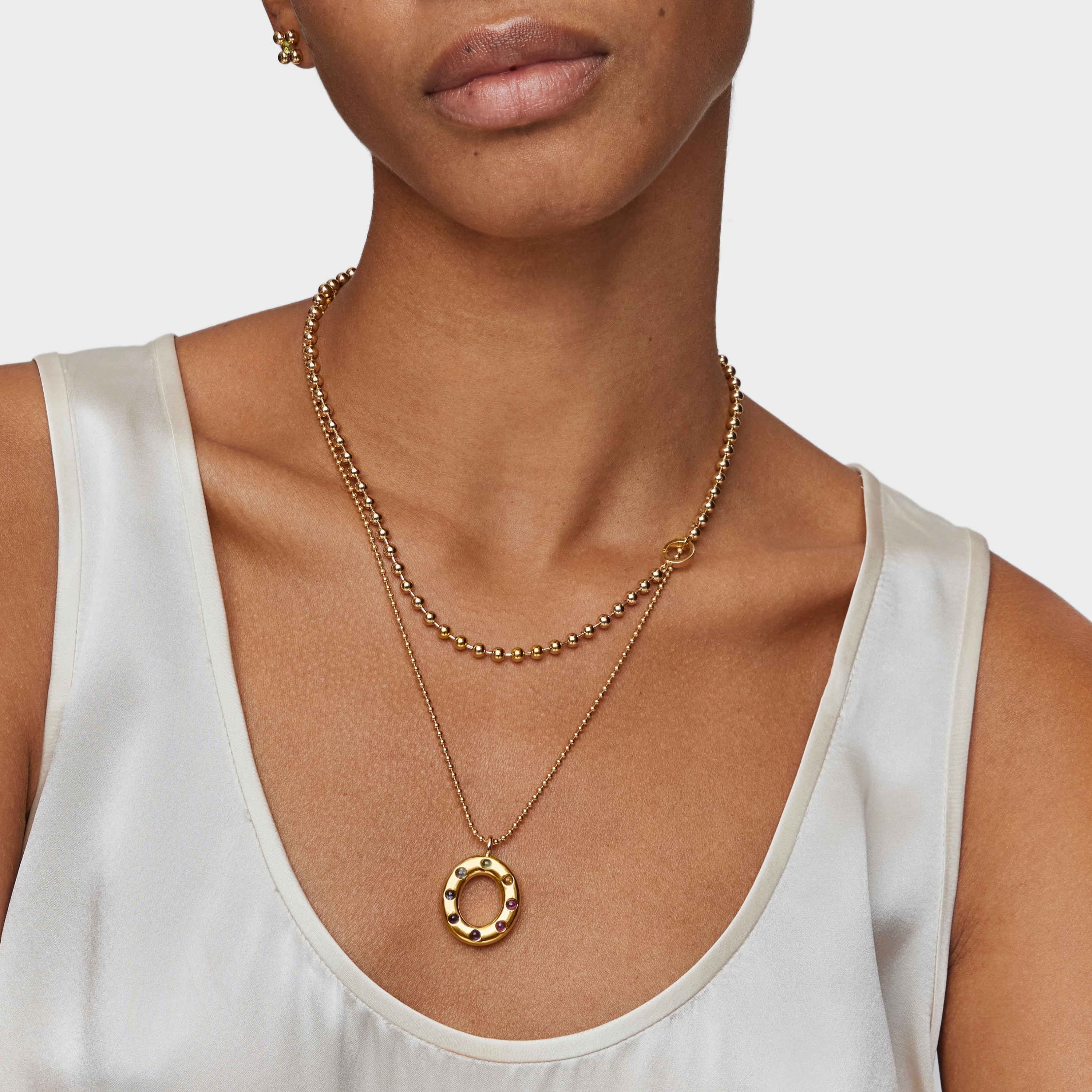 Medium Pendant with 18K gold vermeil and gemstones Sugar Party