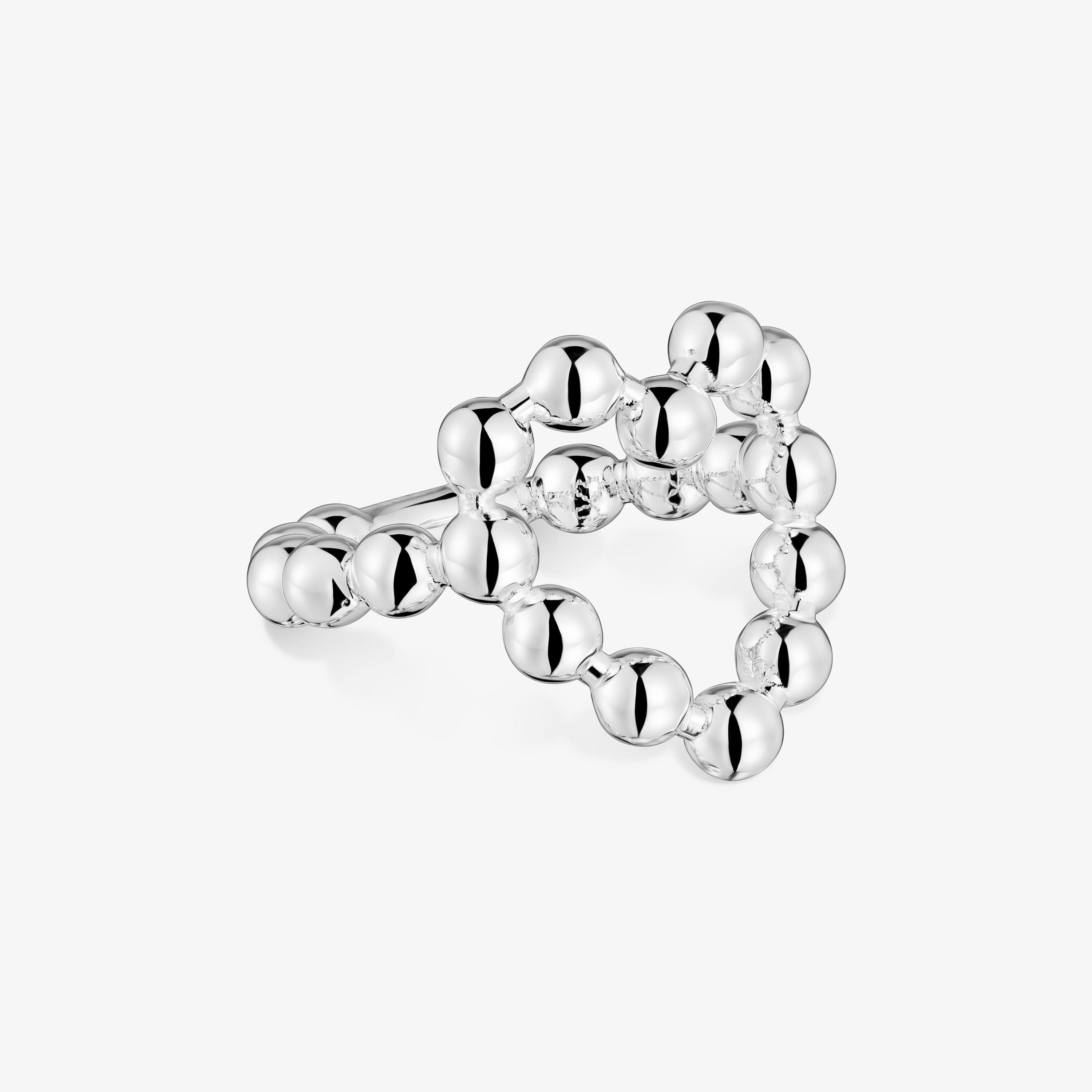 Large silver heart Ring Sugar Party