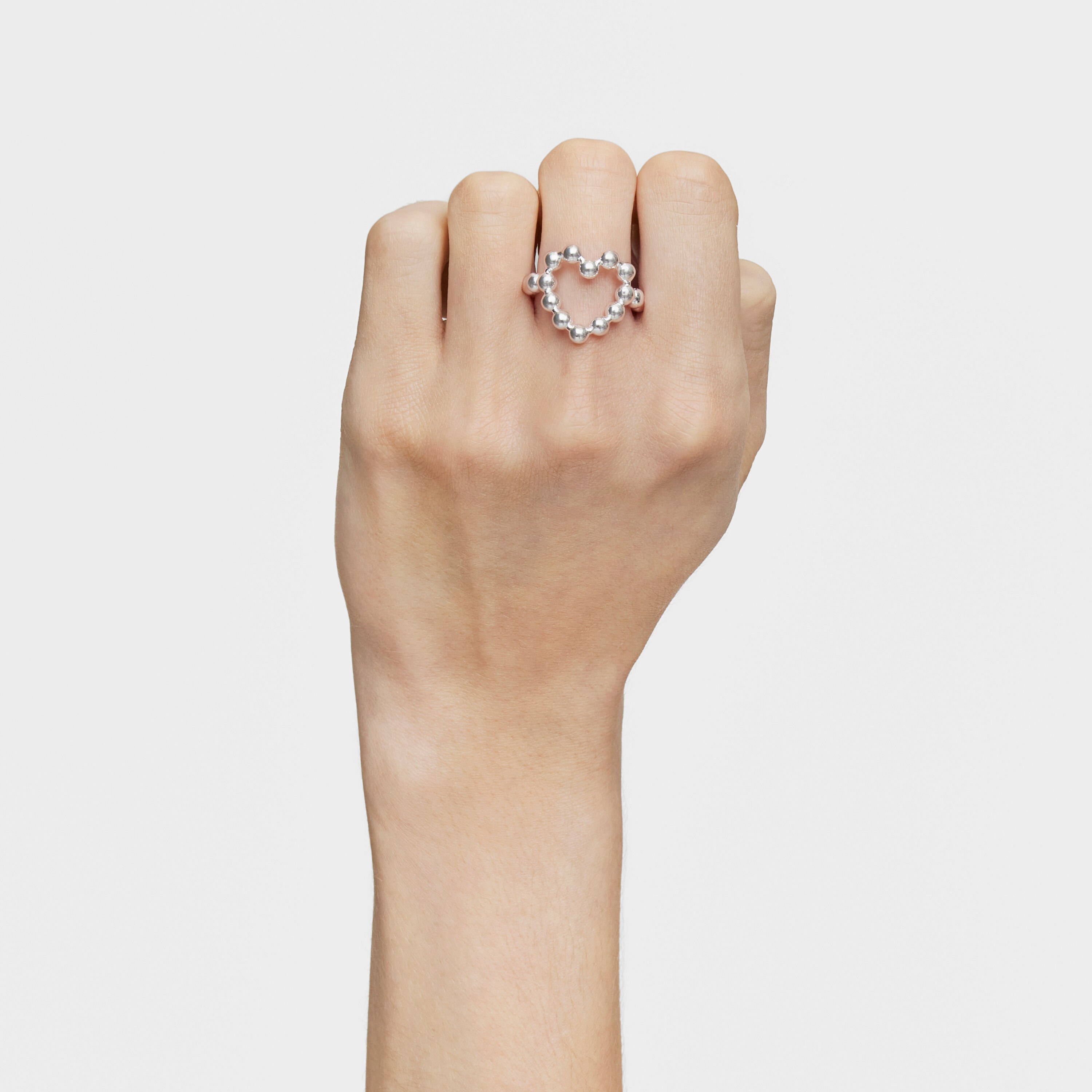 Large silver heart Ring Sugar Party