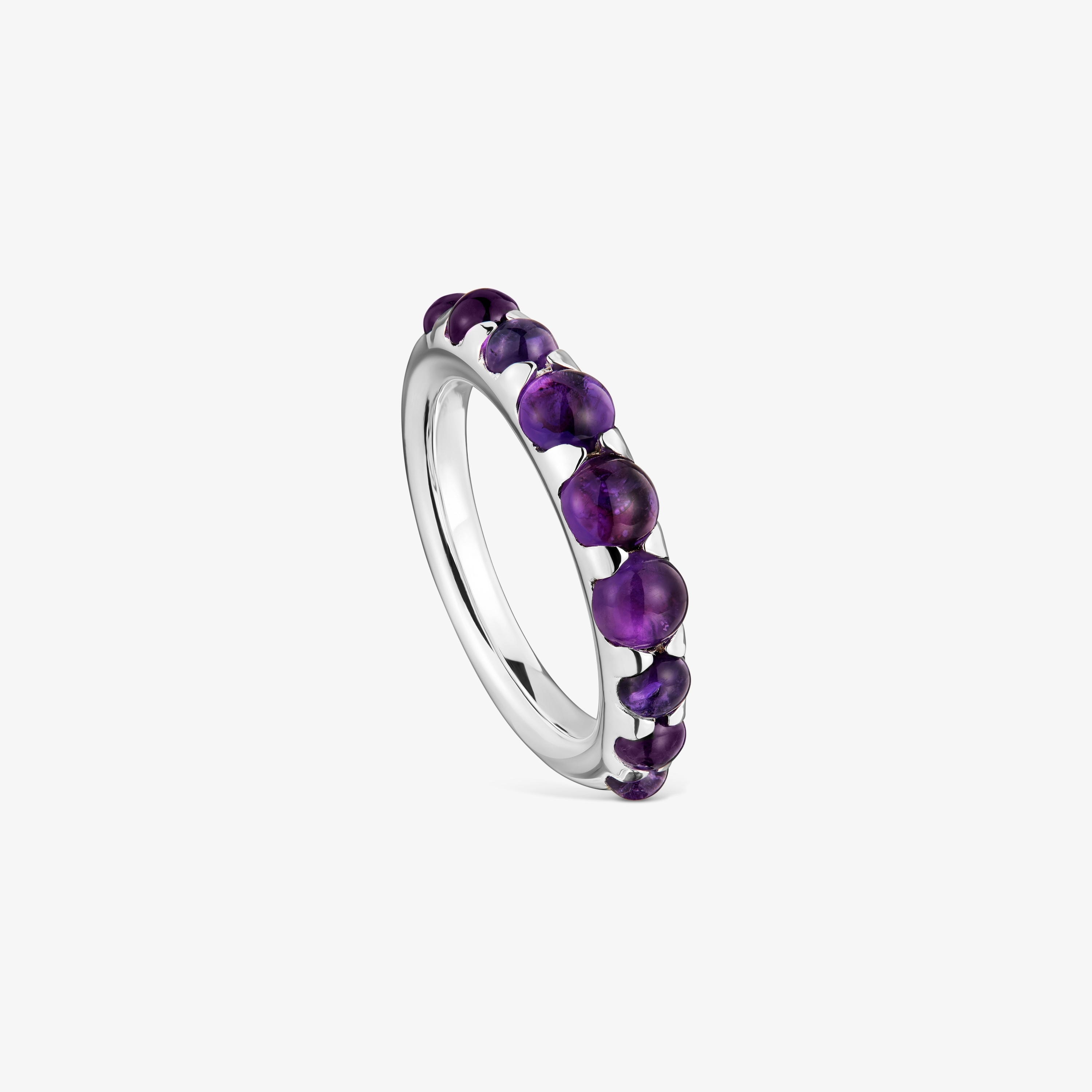 Small silver and amethyst Ring Sugar Party