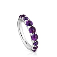 Small silver and amethyst Ring Sugar Party