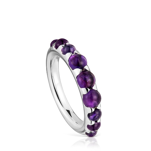 Small silver and amethyst Ring Sugar Party