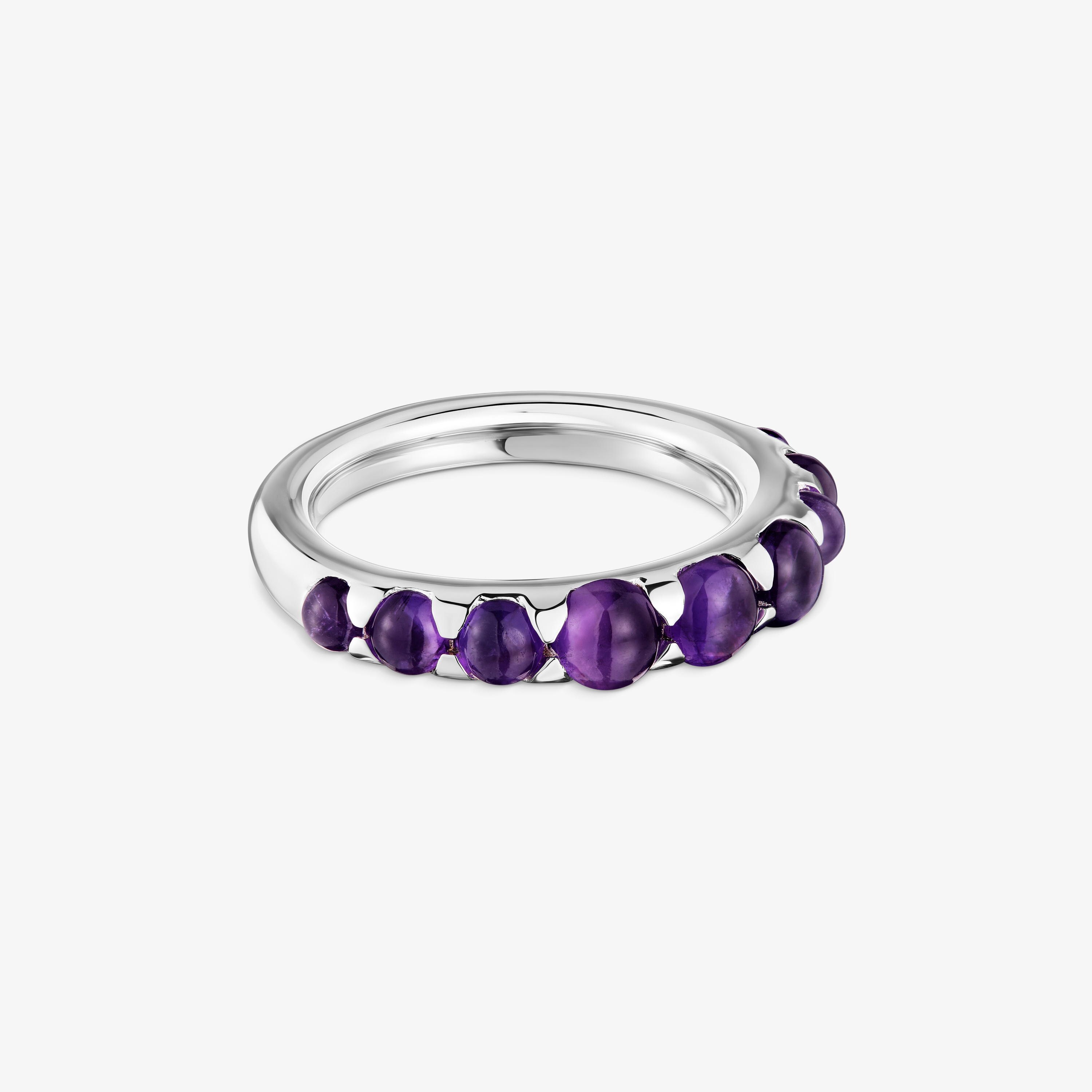 Small silver and amethyst Ring Sugar Party