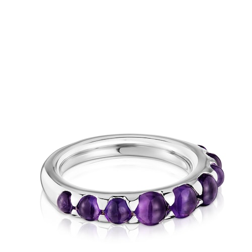 Small silver and amethyst Ring Sugar Party