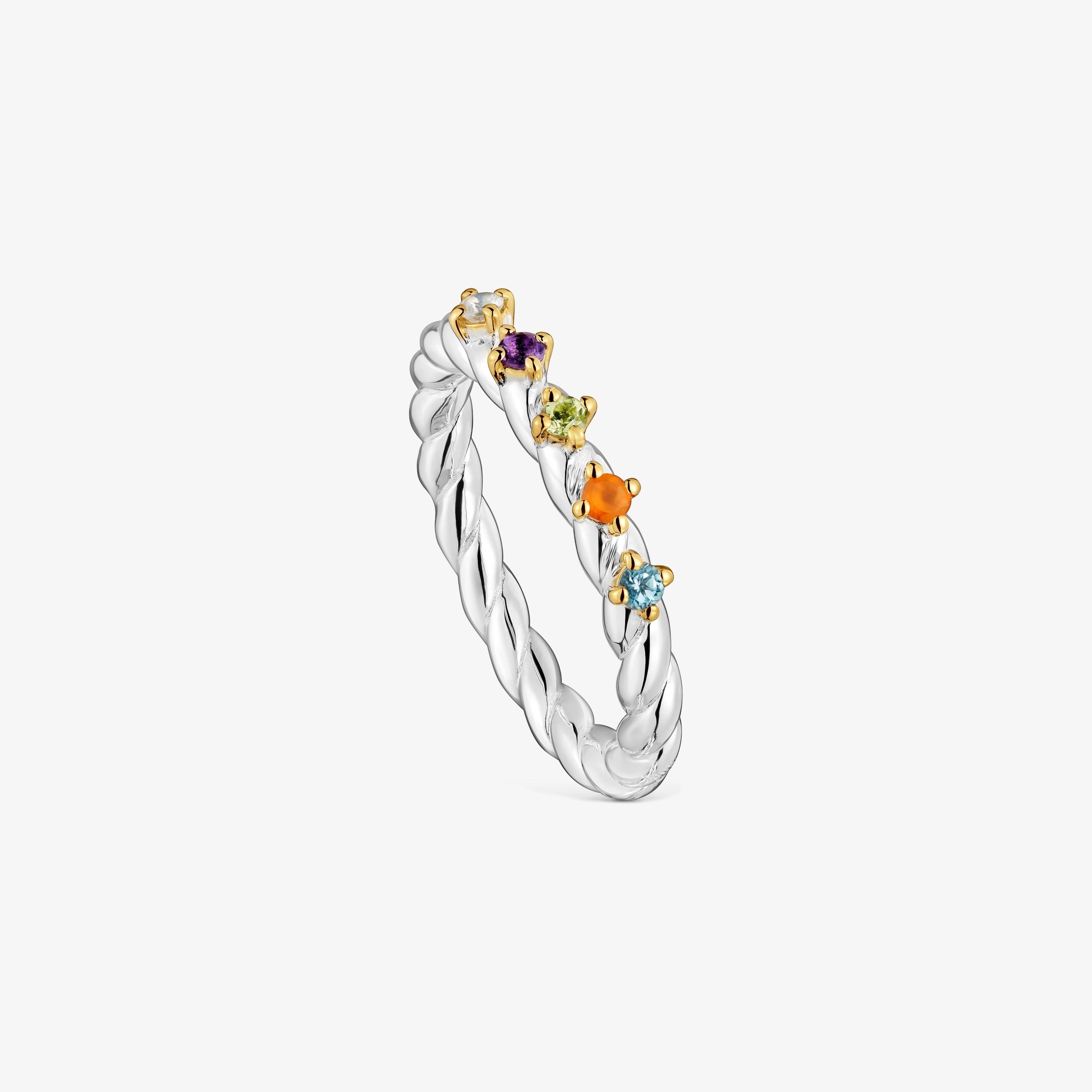 Small two-tone and gemstones Ring Sugar Party