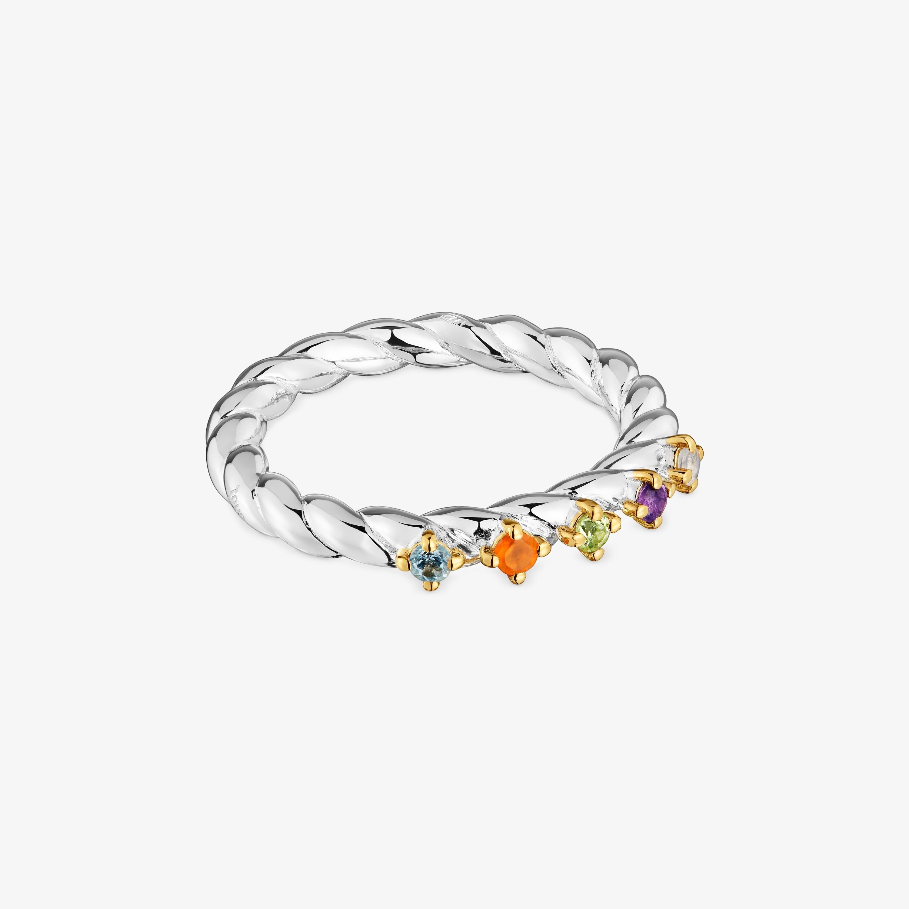 Small two-tone and gemstones Ring Sugar Party