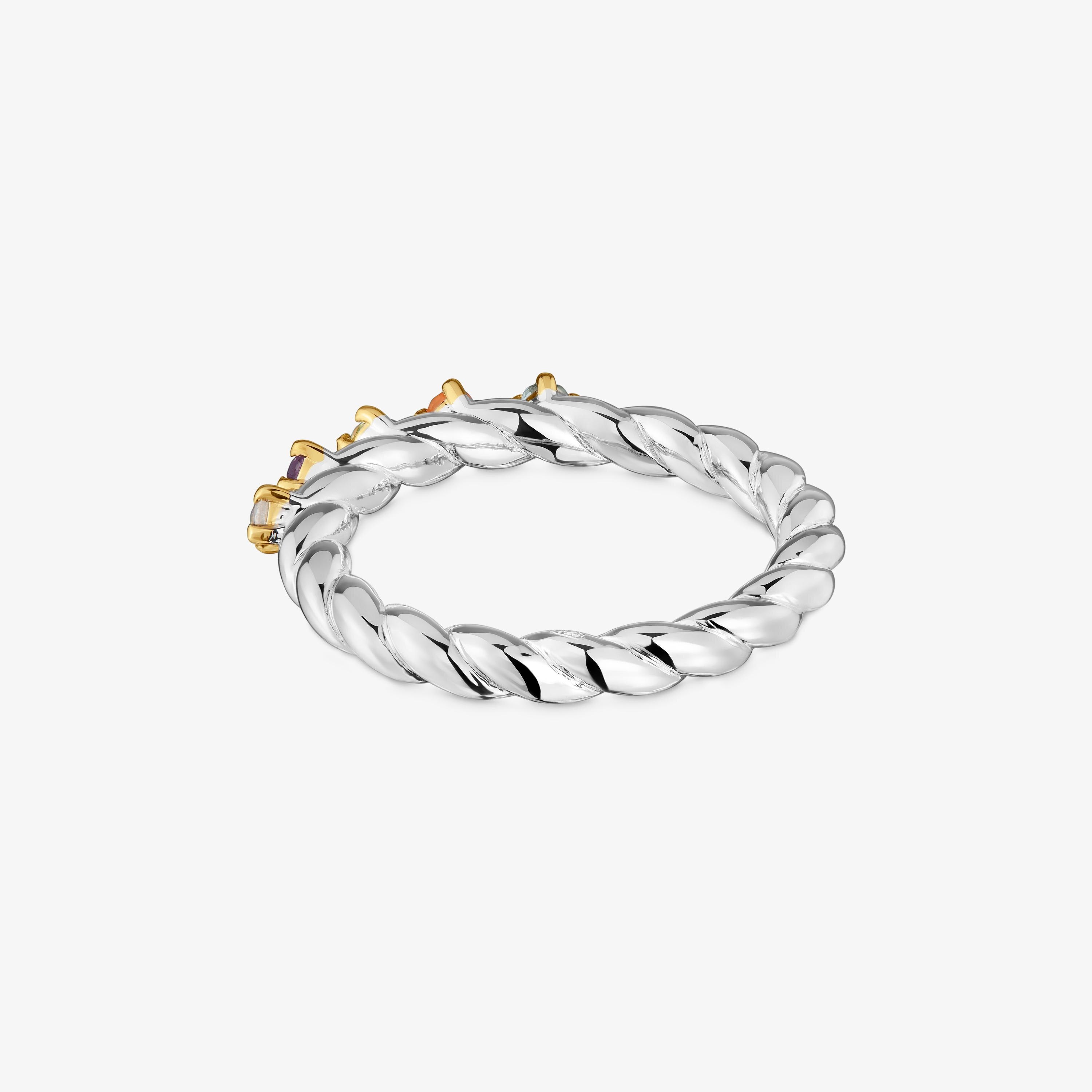 Small two-tone and gemstones Ring Sugar Party