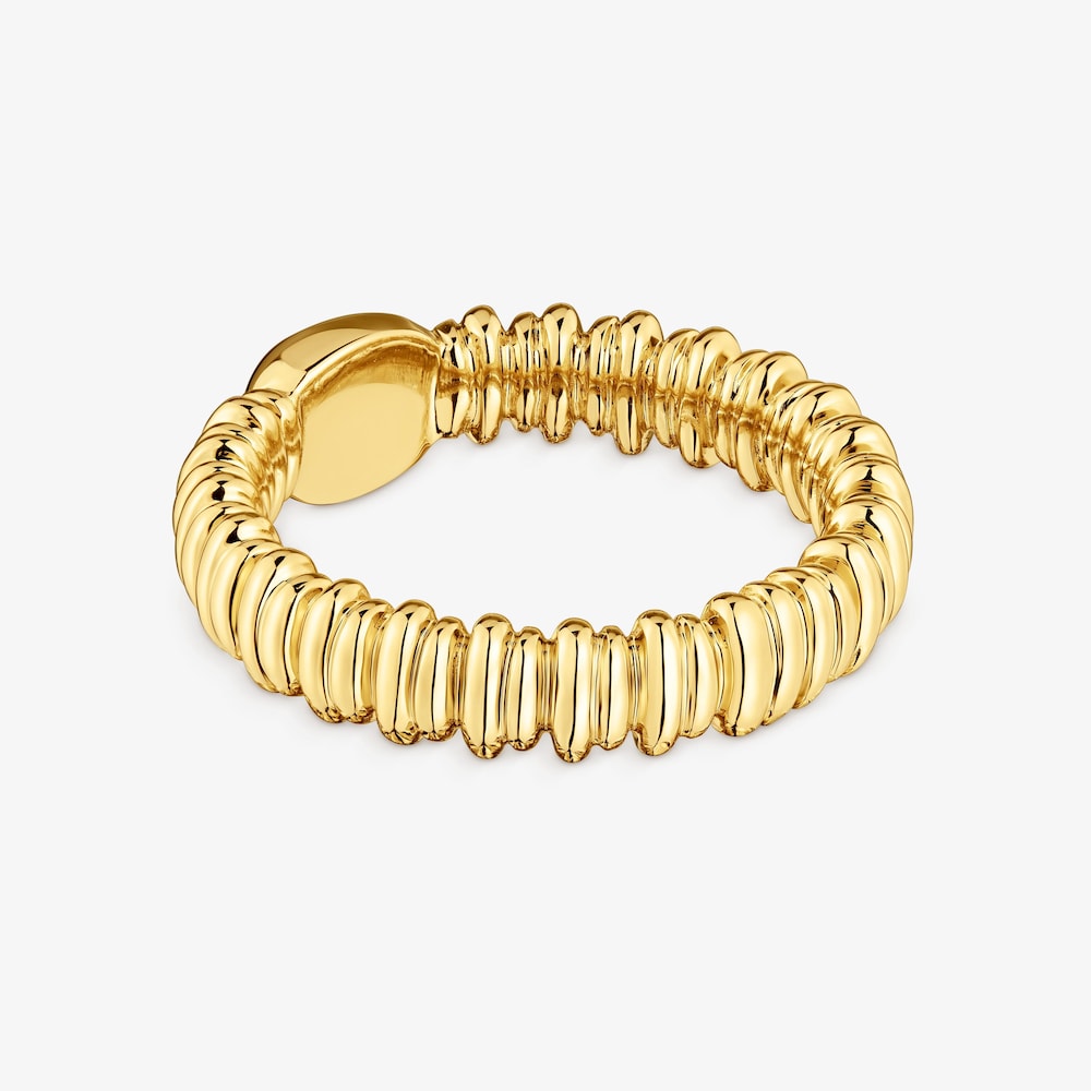 Kleiner Ring Sugar Party aus 18&nbsp;kt vergoldetem Silber und grauem Perlmutt