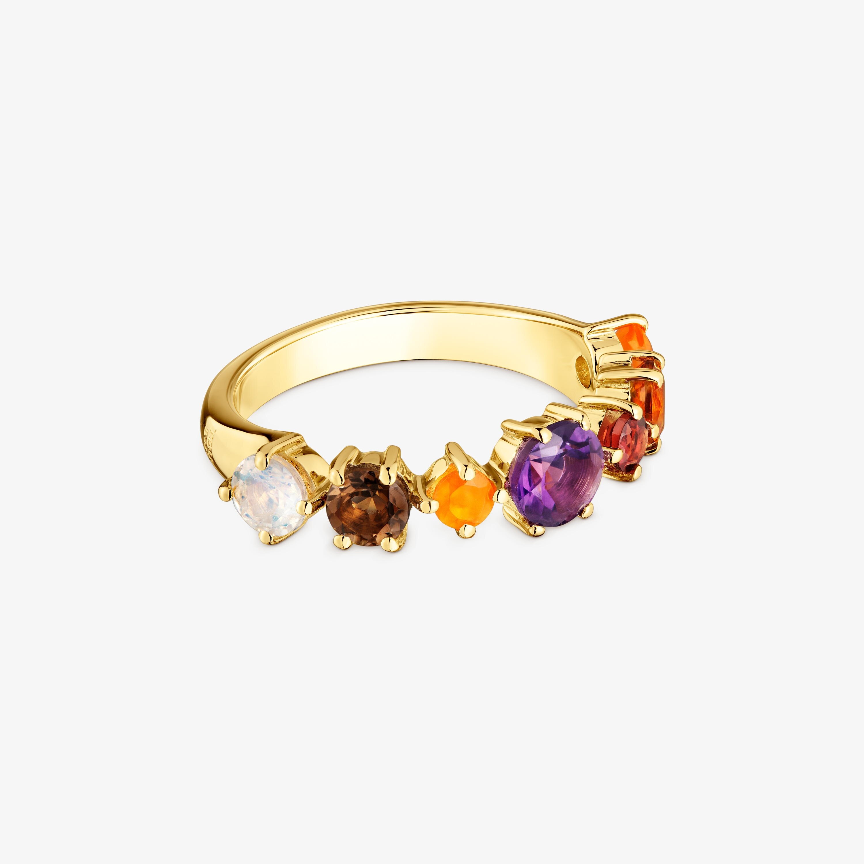 Small 18K gold vermeil and gemstones Ring Sugar Party