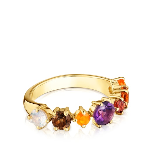 Small 18kt gold-plated silver and gemstones Ring Sugar Party