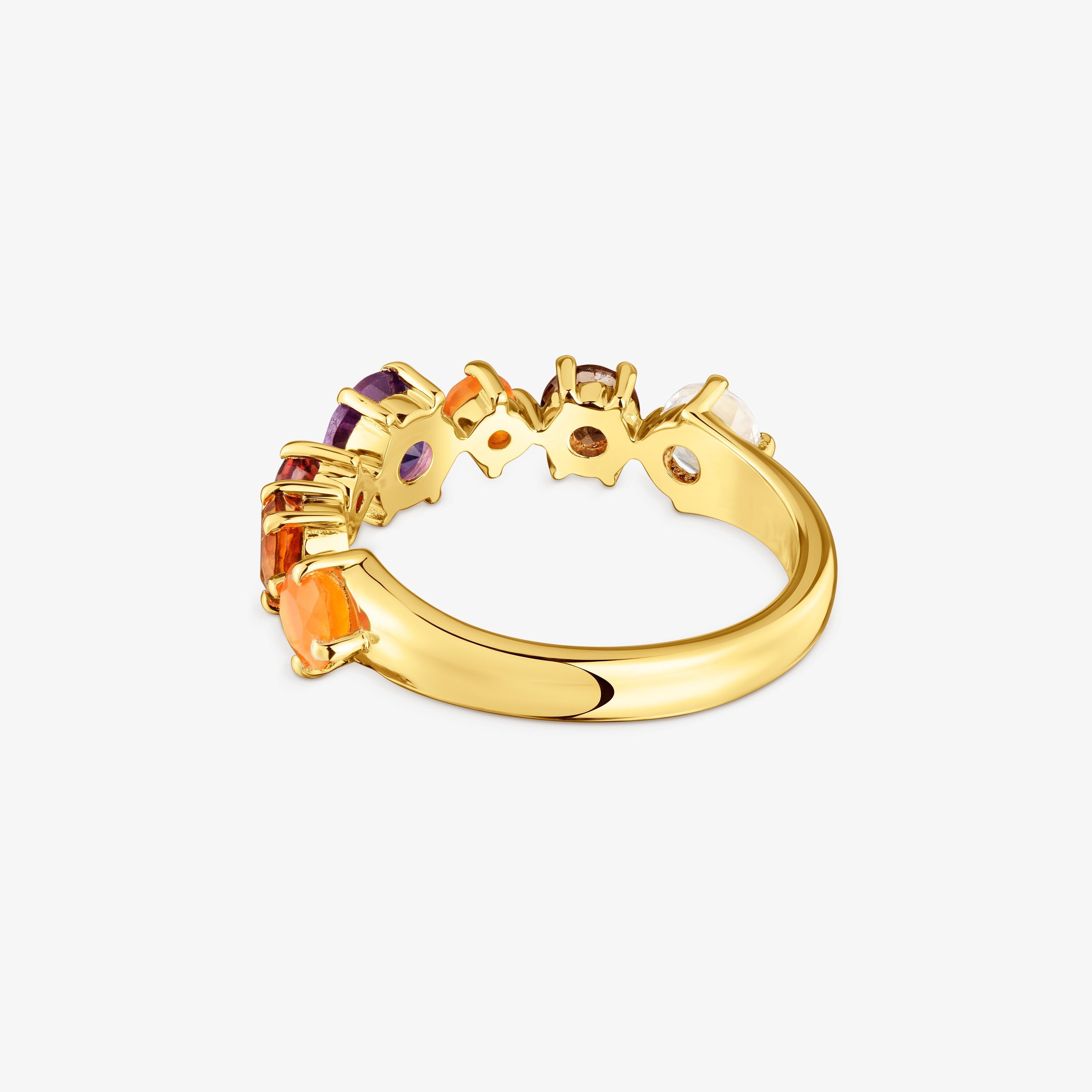 Small 18K gold vermeil and gemstones Ring Sugar Party