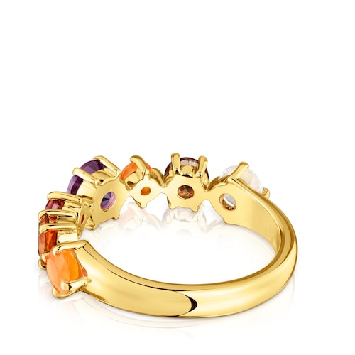 Small 18kt gold-plated silver and gemstones Ring Sugar Party