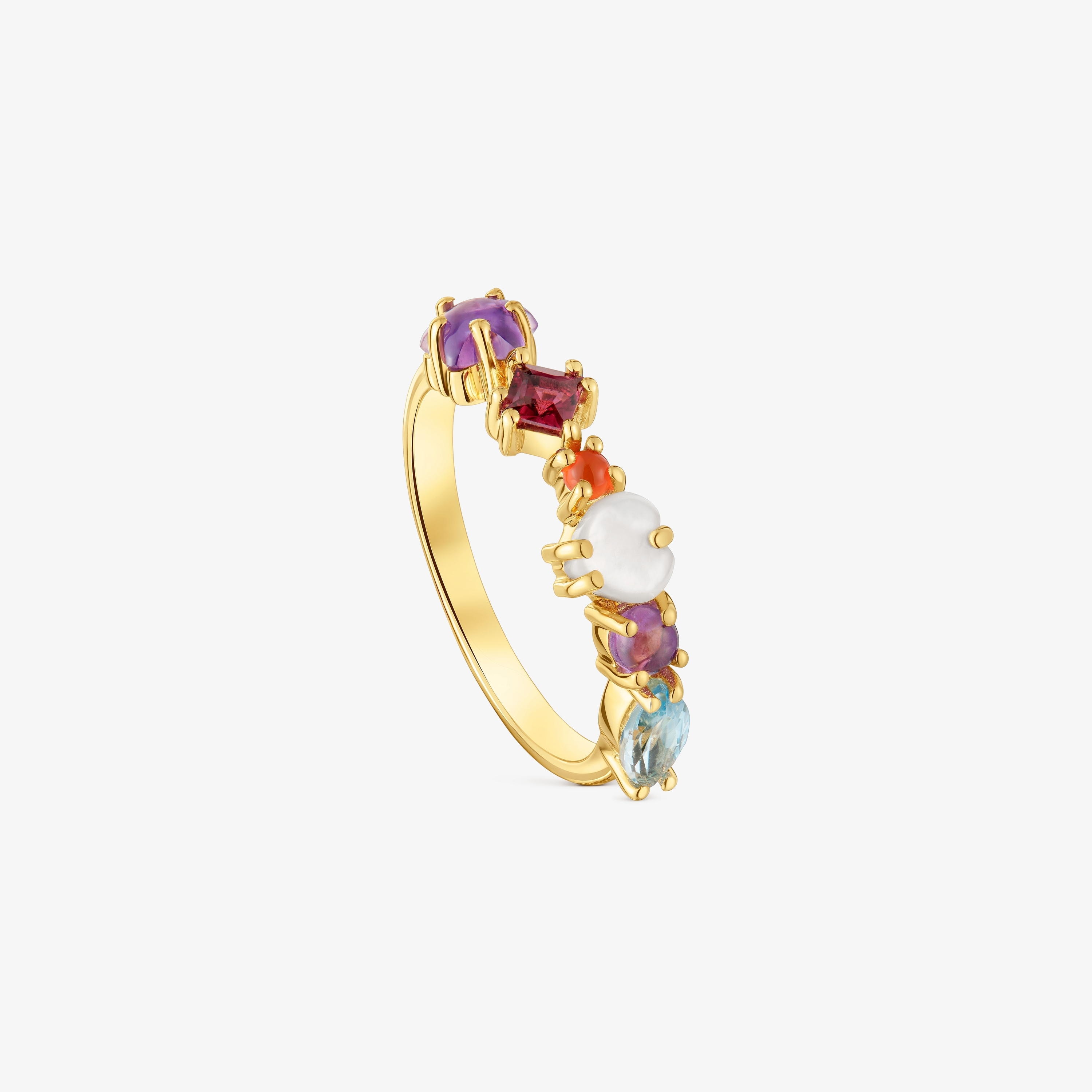 Small 18K gold vermeil and gemstones motifs Ring Sugar Party