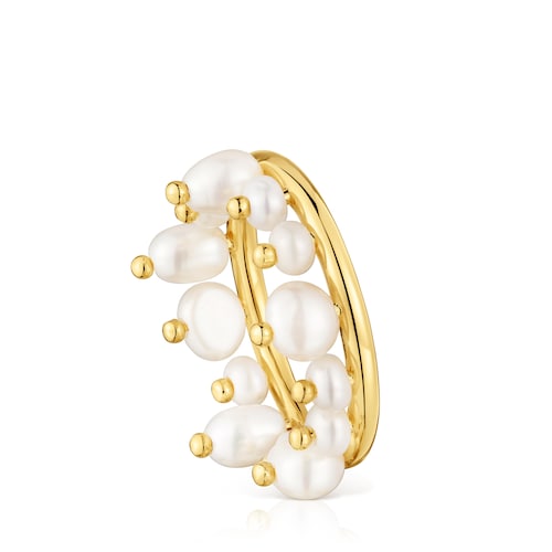Small 18kt gold-plated silver and cultured pearls Ring Sugar Party