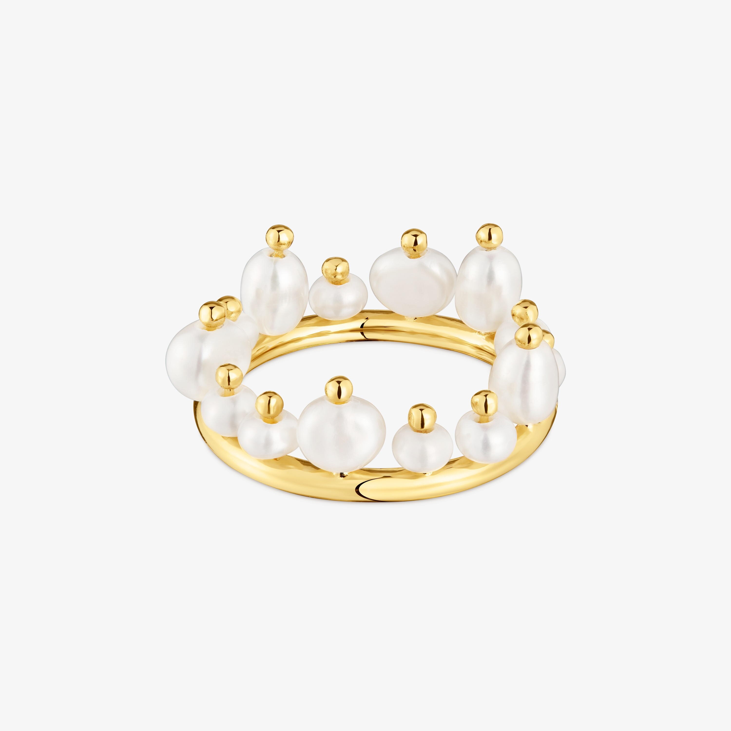 Small 18K gold vermeil and cultured pearls Ring Sugar Party