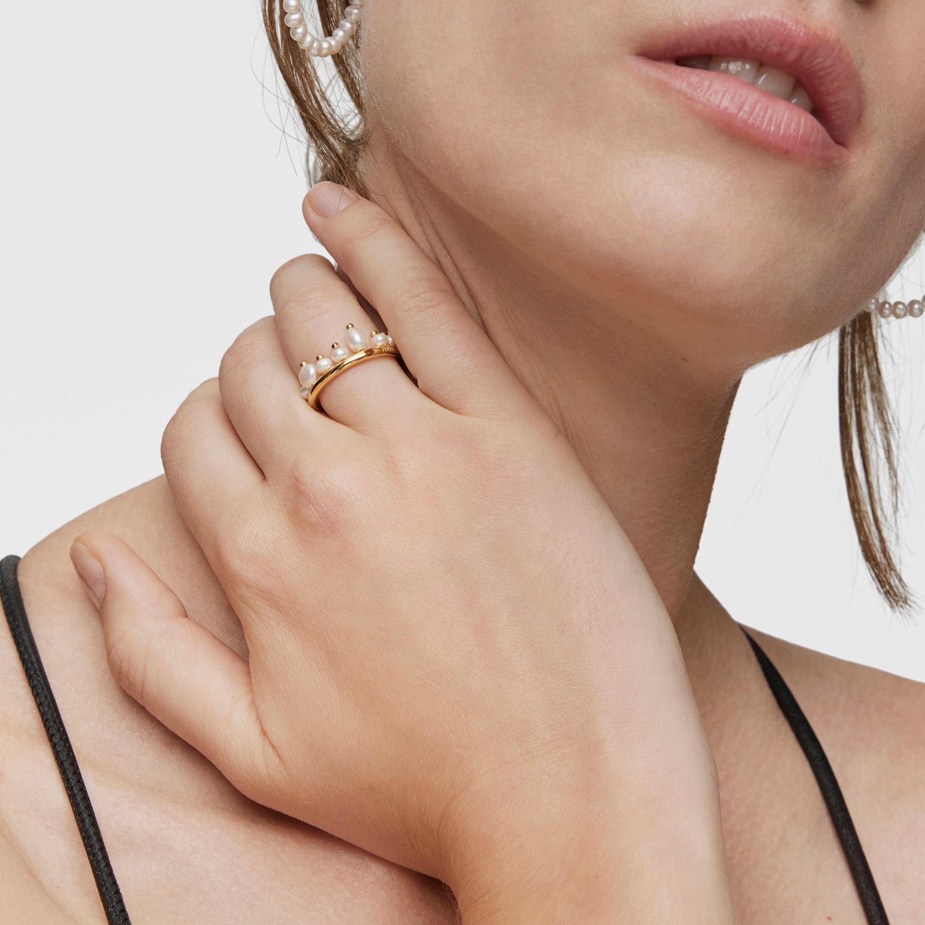 Small 18K gold vermeil and cultured pearls Ring Sugar Party