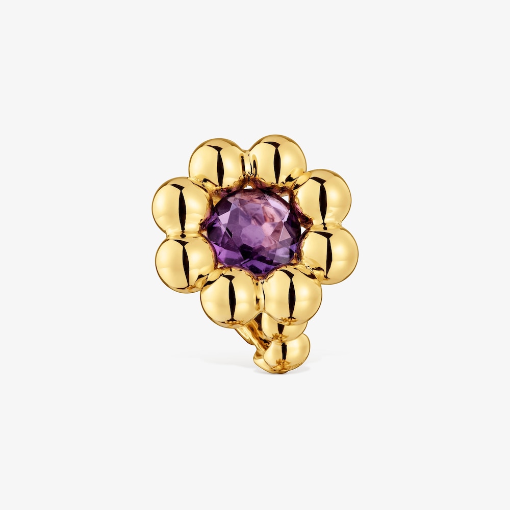 Medium flower Ring with 18K gold vermeil and amethyst Sugar Party