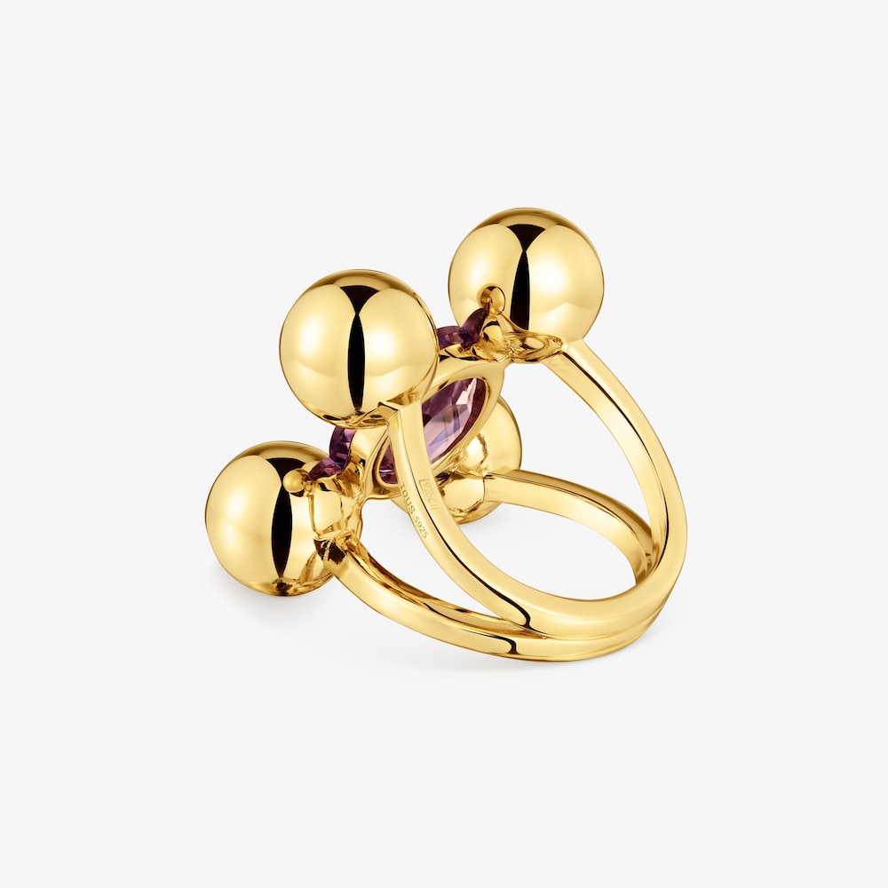 Medium Ring with 18K gold vermeil, amethyst and peridot Sugar Party