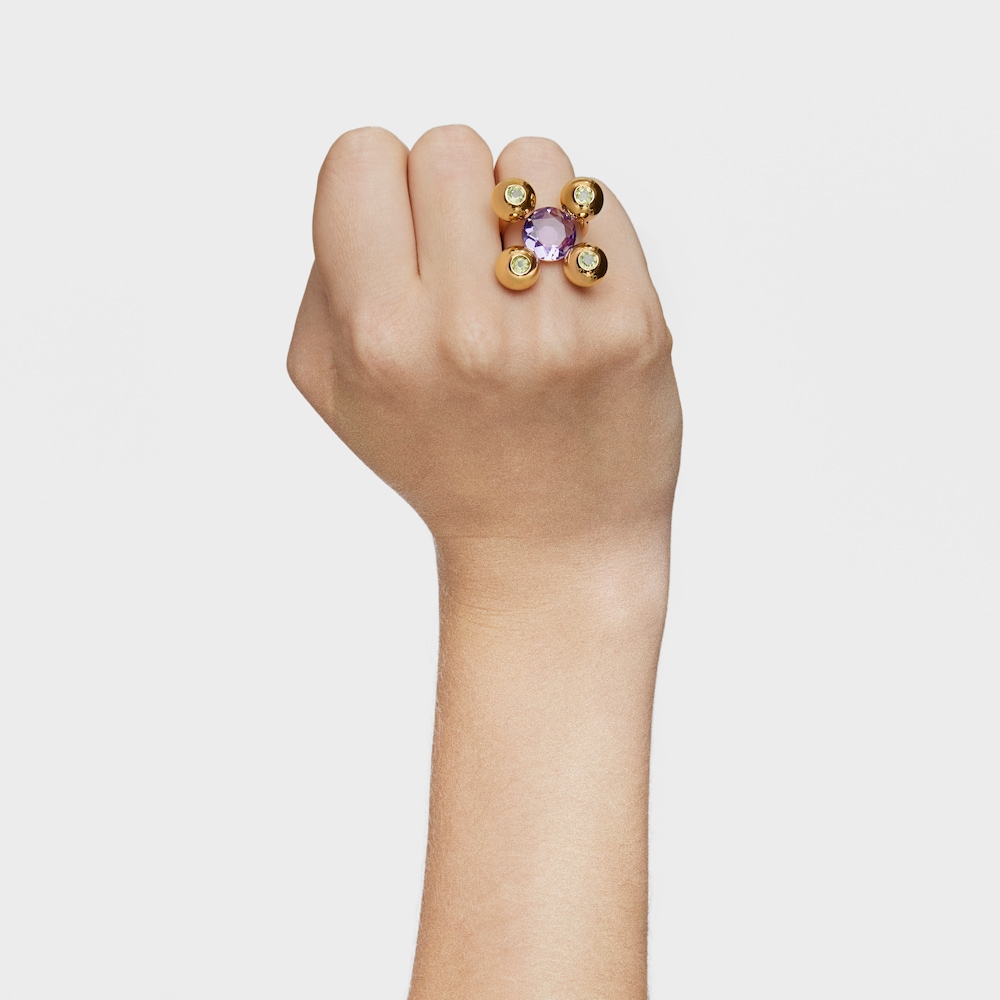 Medium Ring with 18K gold vermeil, amethyst and peridot Sugar Party